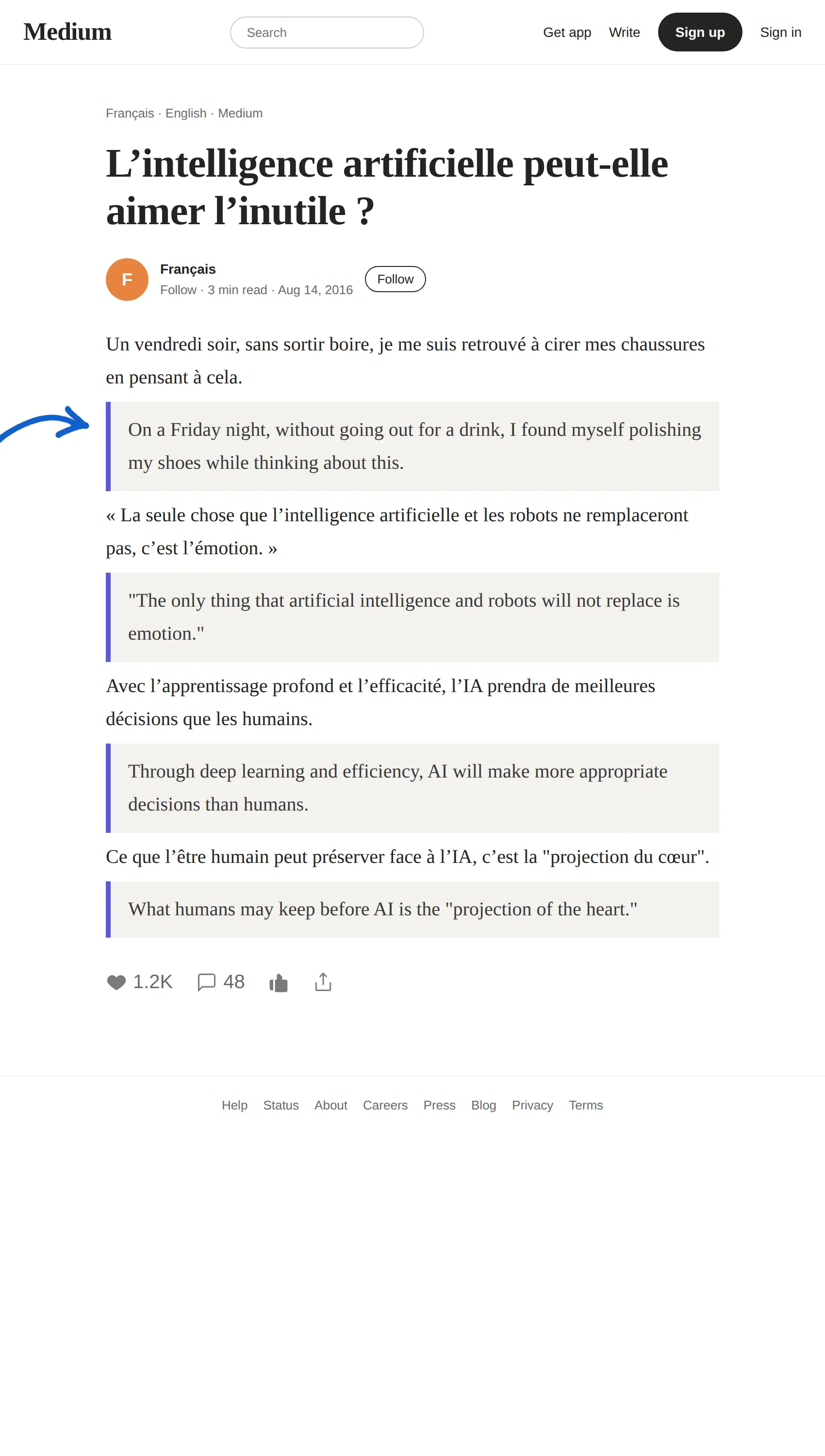 French article translated to English with BothLang