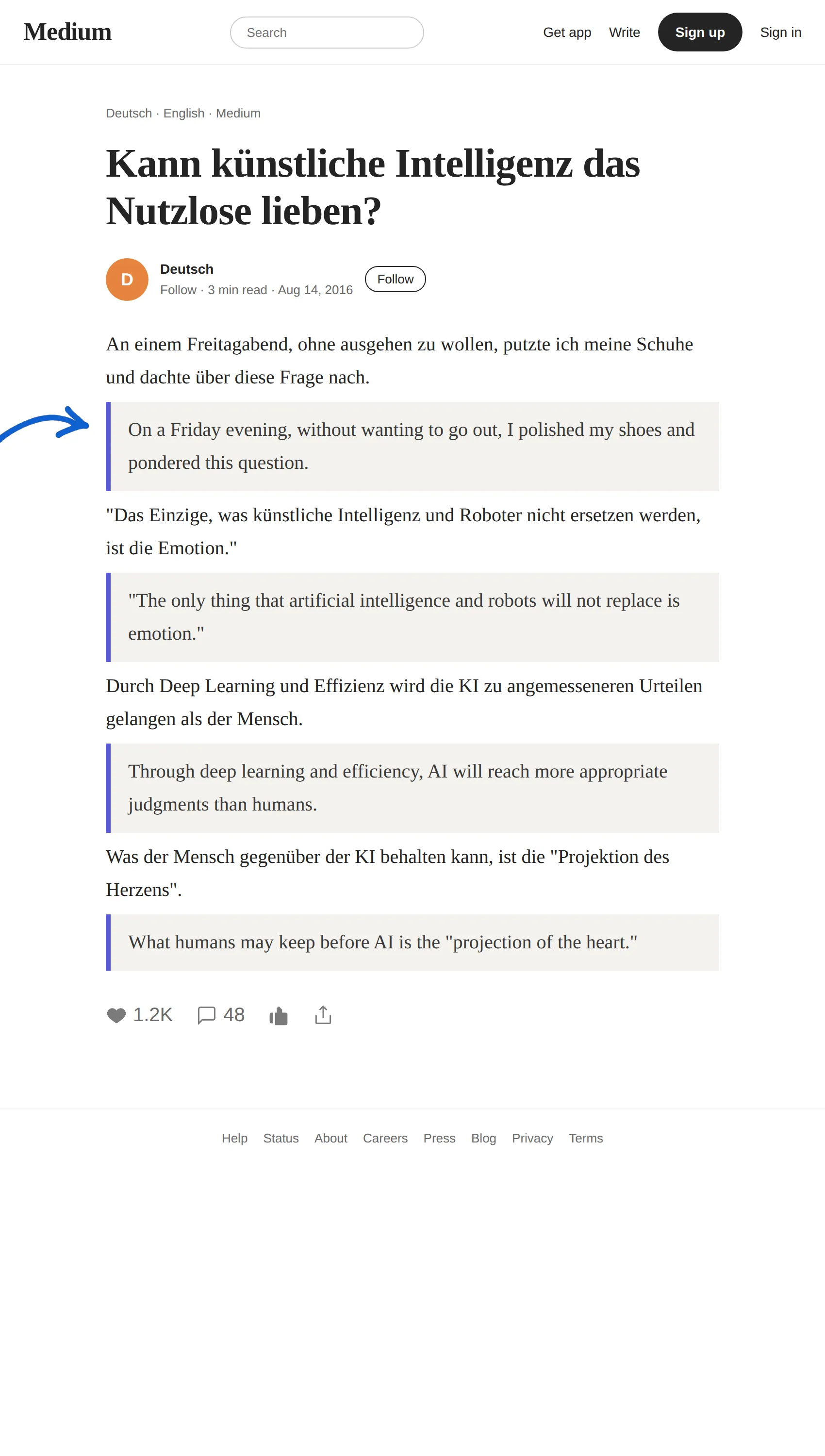 German article translated to English with BothLang