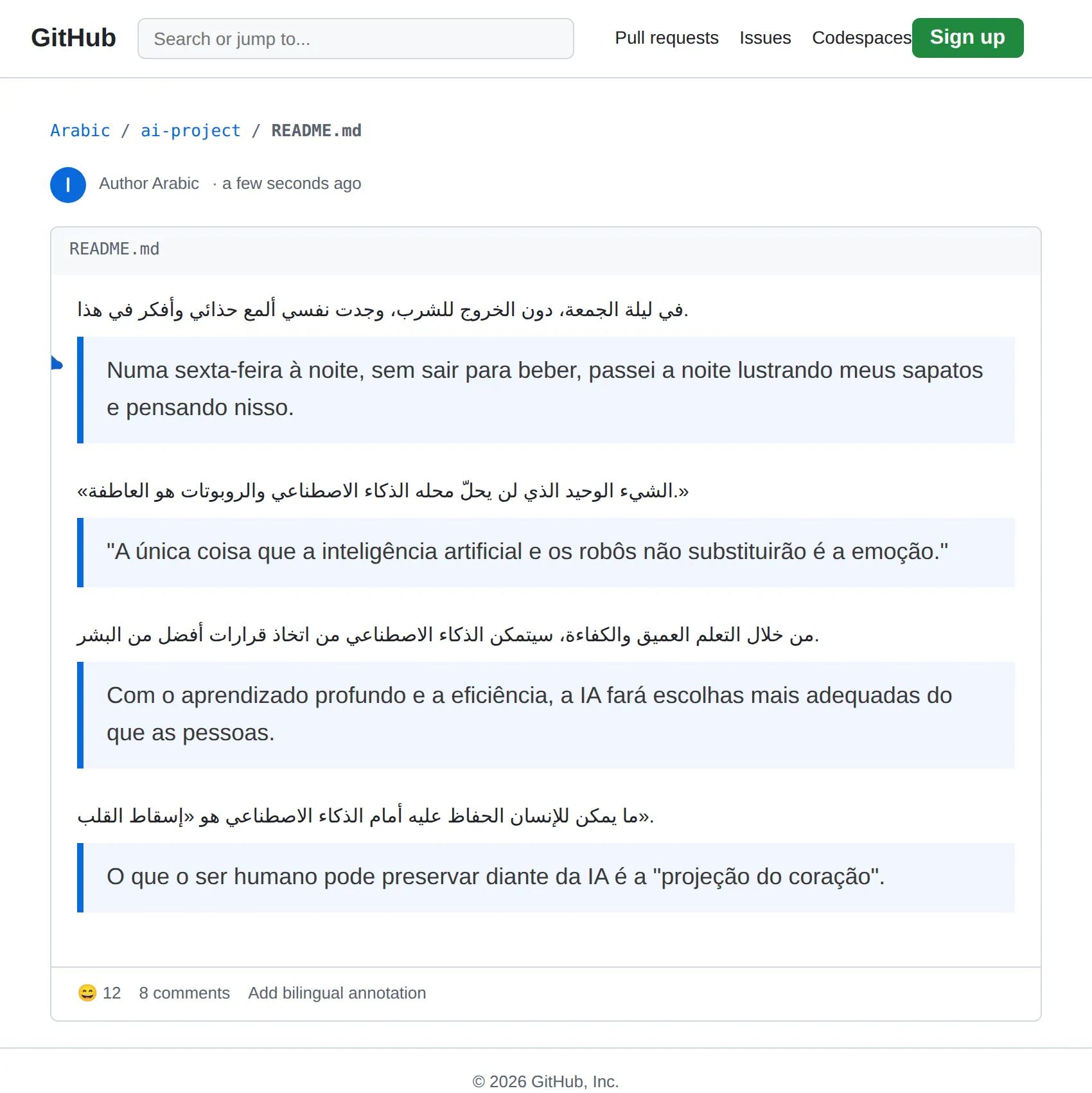 Arabic repository translated to Portuguese with BothLang