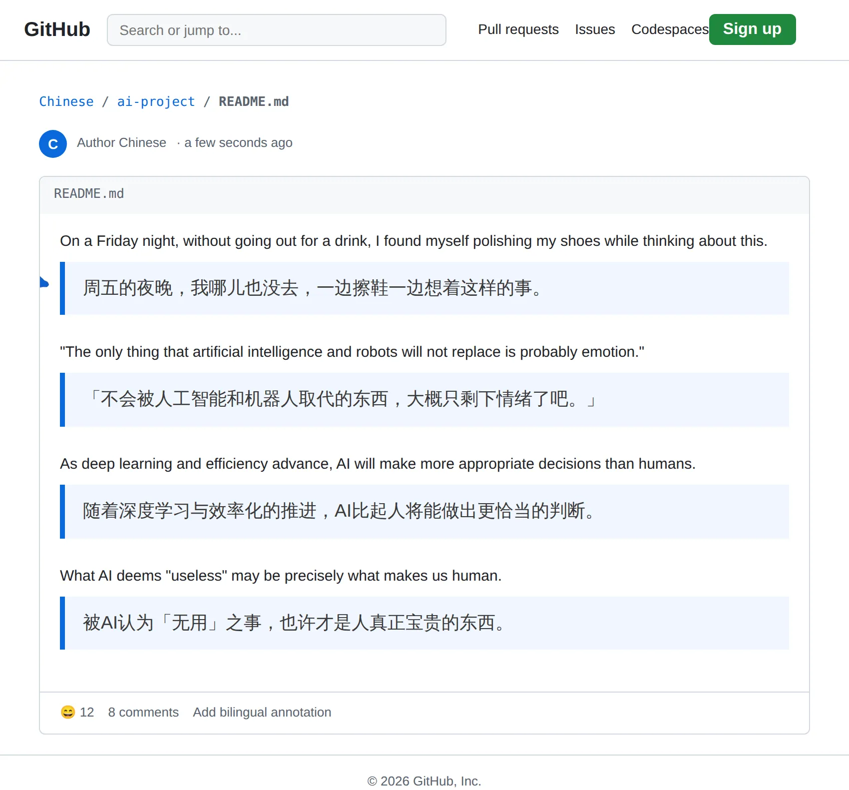 English Repository translated to Chinese with BothLang