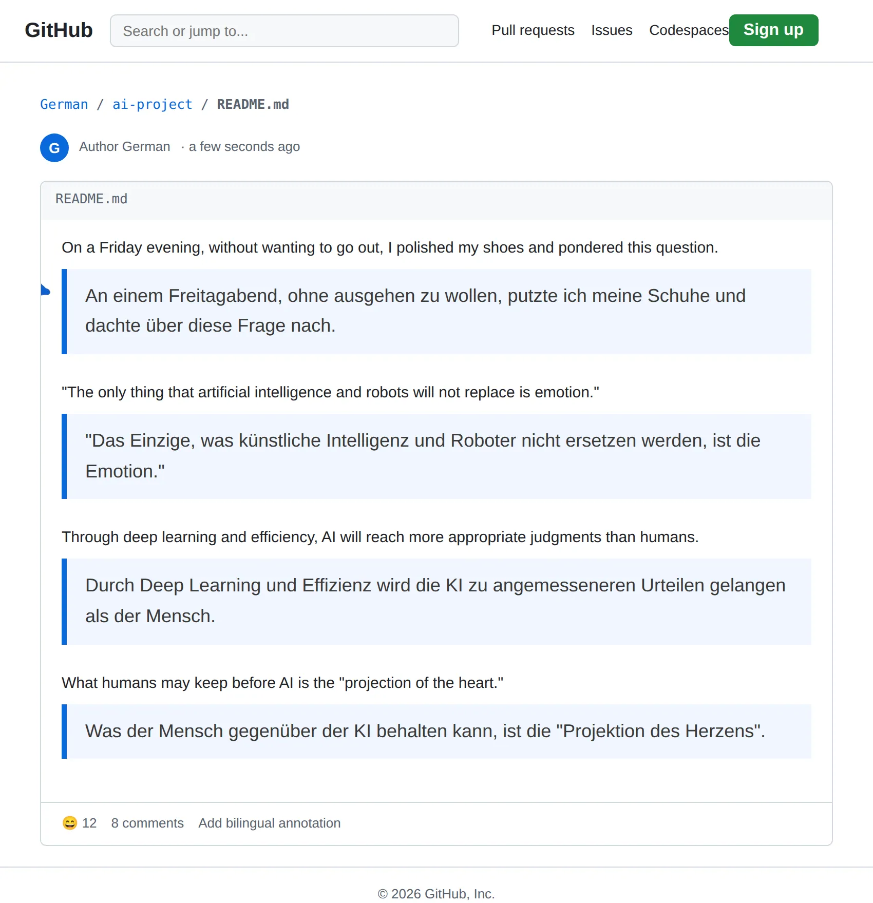 English Repository translated to German with BothLang
