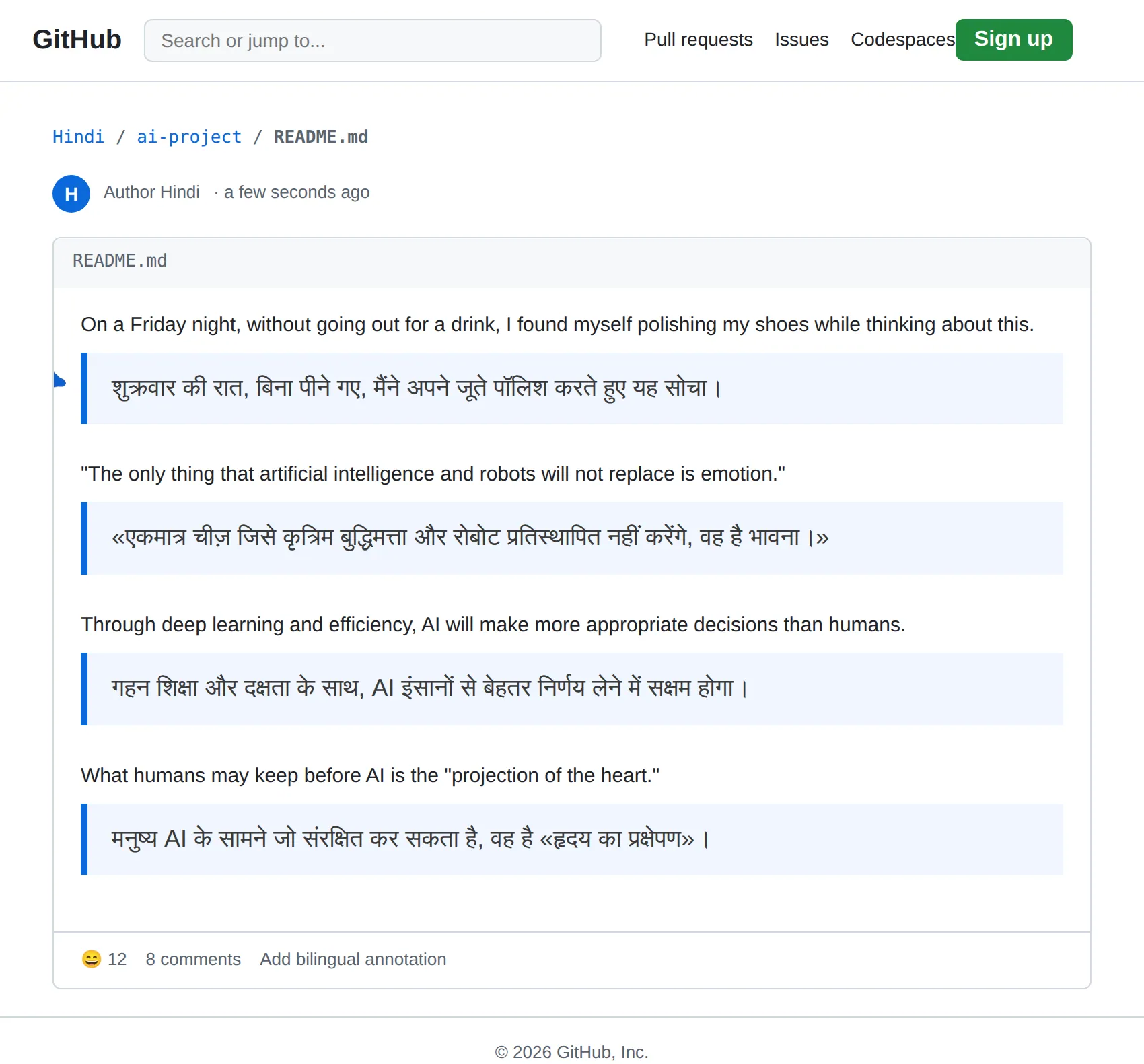 English Repository translated to Hindi with BothLang
