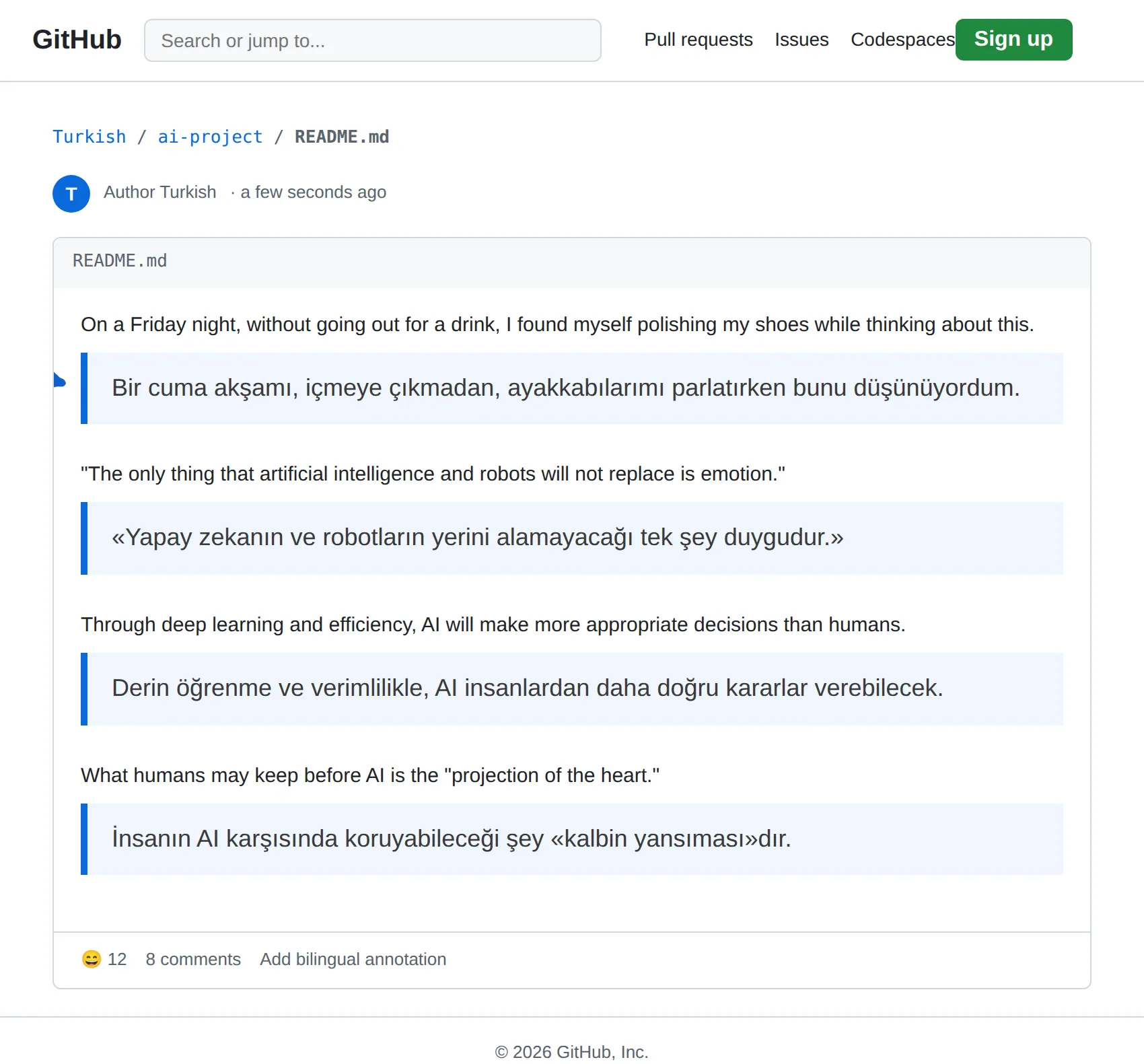 English Repository translated to Turkish with BothLang