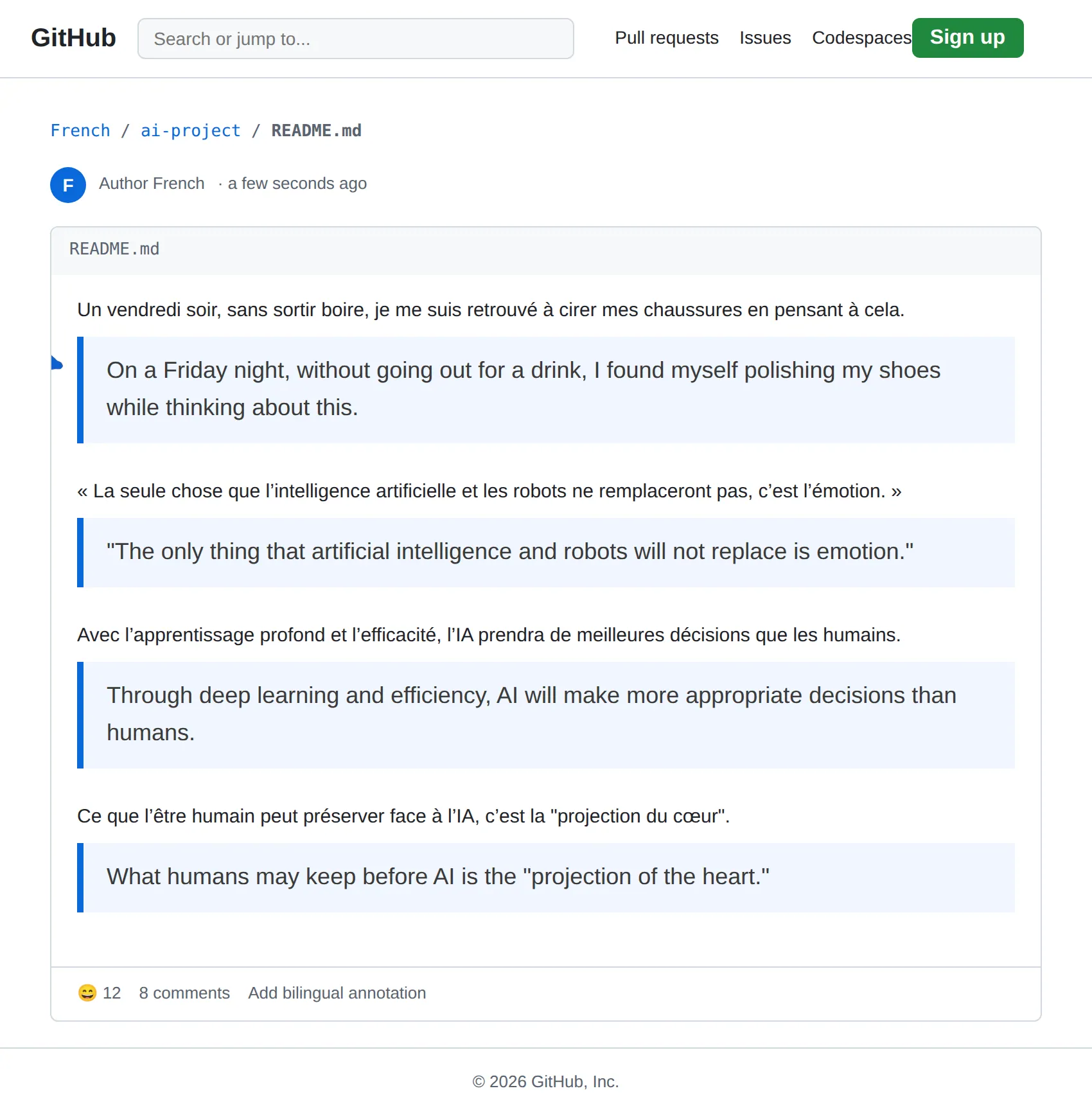 French GitHub repo translated to English with BothLang