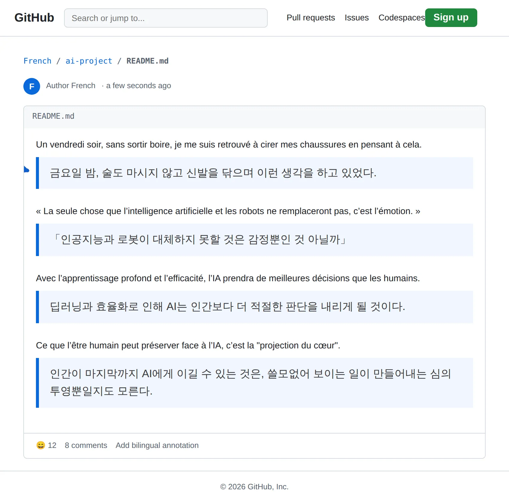 French repository translated to Korean with BothLang