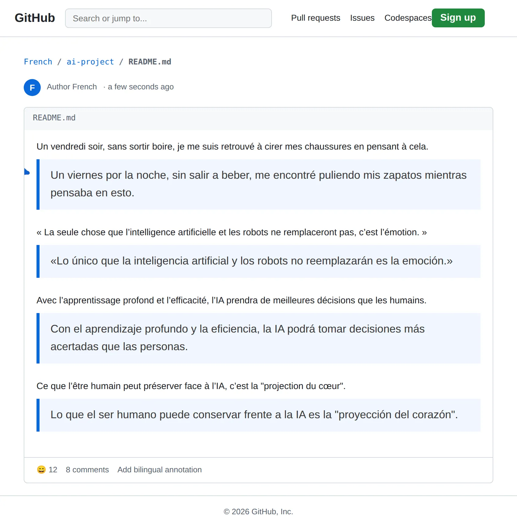 French repository translated to Spanish with BothLang