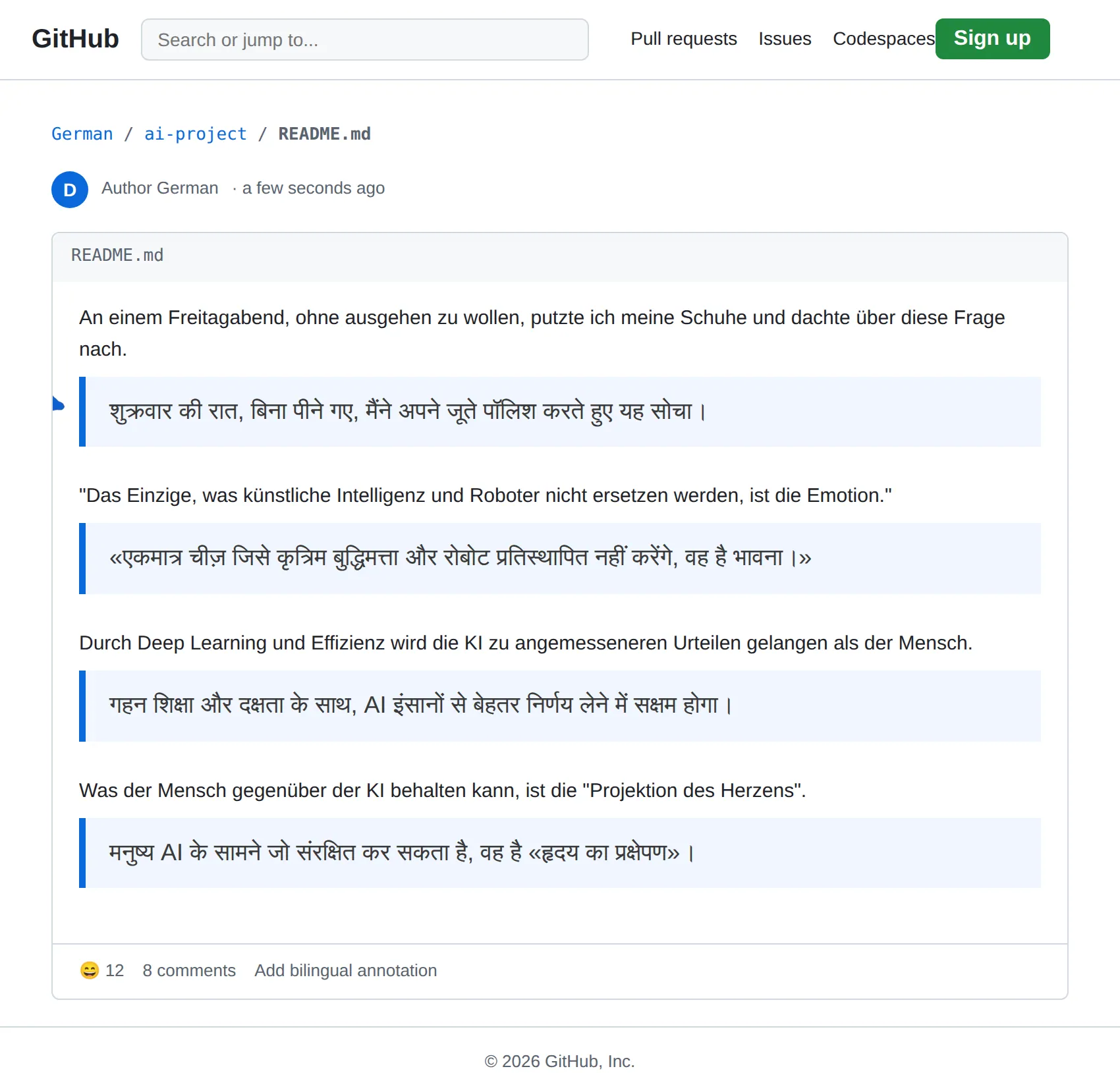 German repository translated to Hindi with BothLang