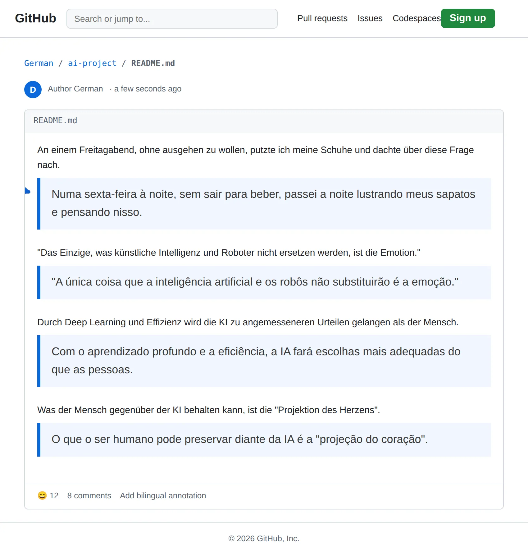 German repository translated to Portuguese with BothLang