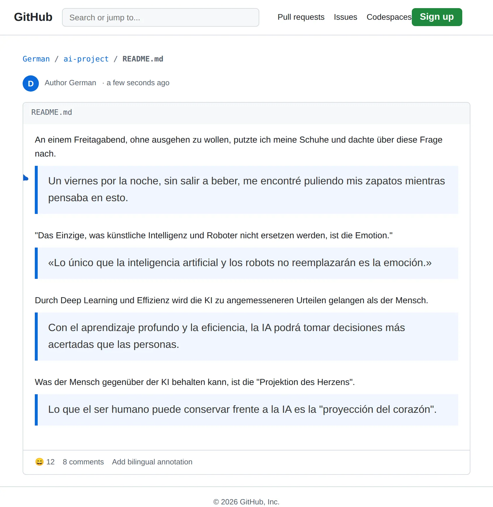 German repository translated to Spanish with BothLang
