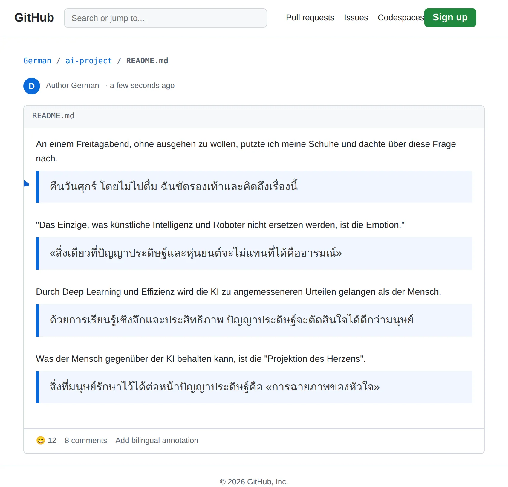 German repository translated to Thai with BothLang