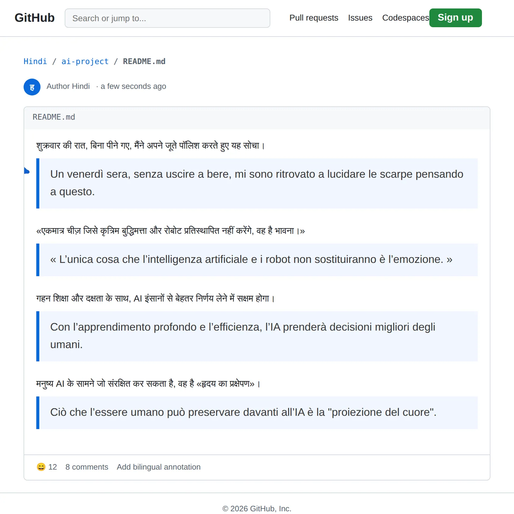Hindi repository translated to Italian with BothLang
