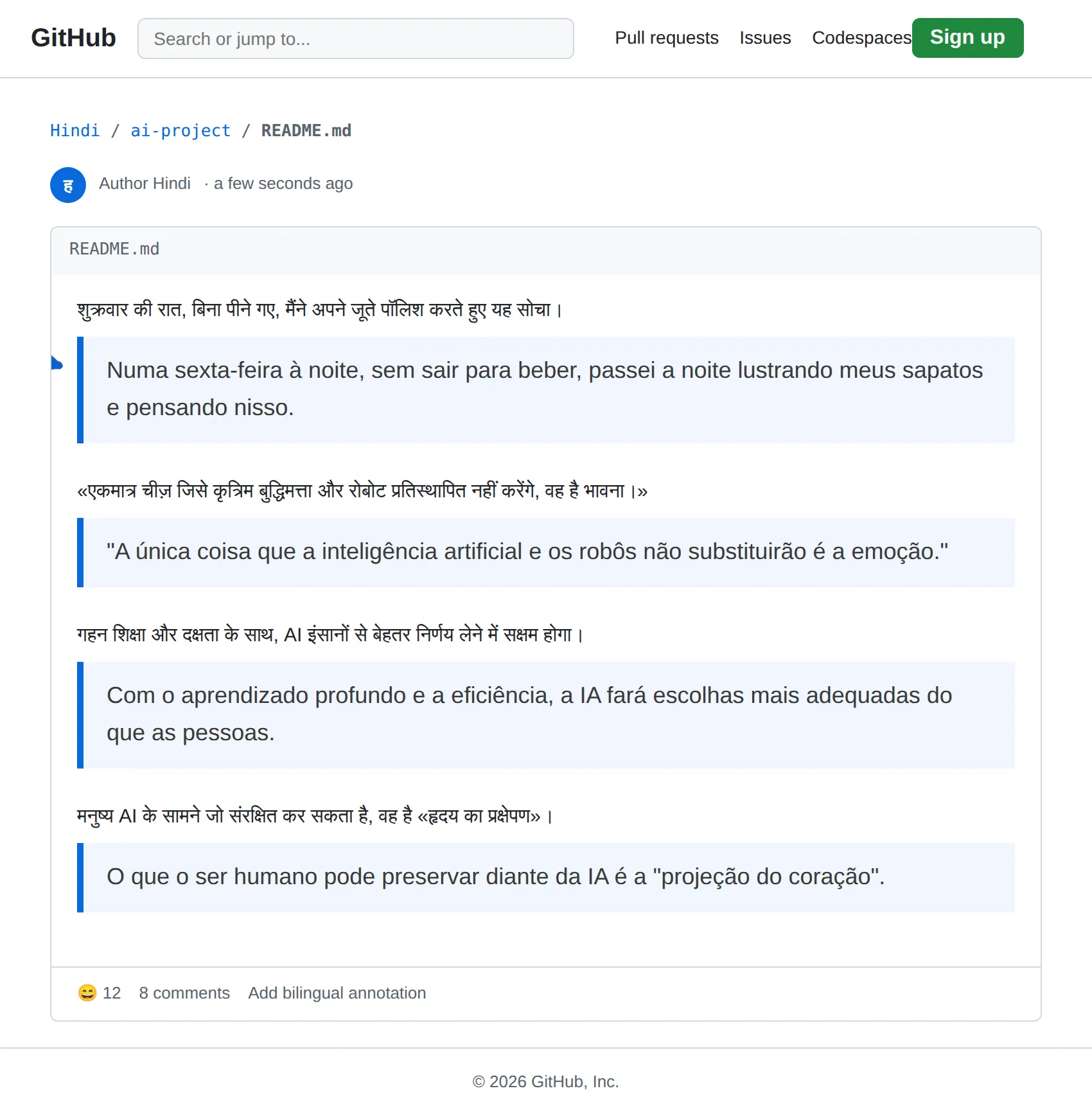 Hindi repository translated to Portuguese with BothLang