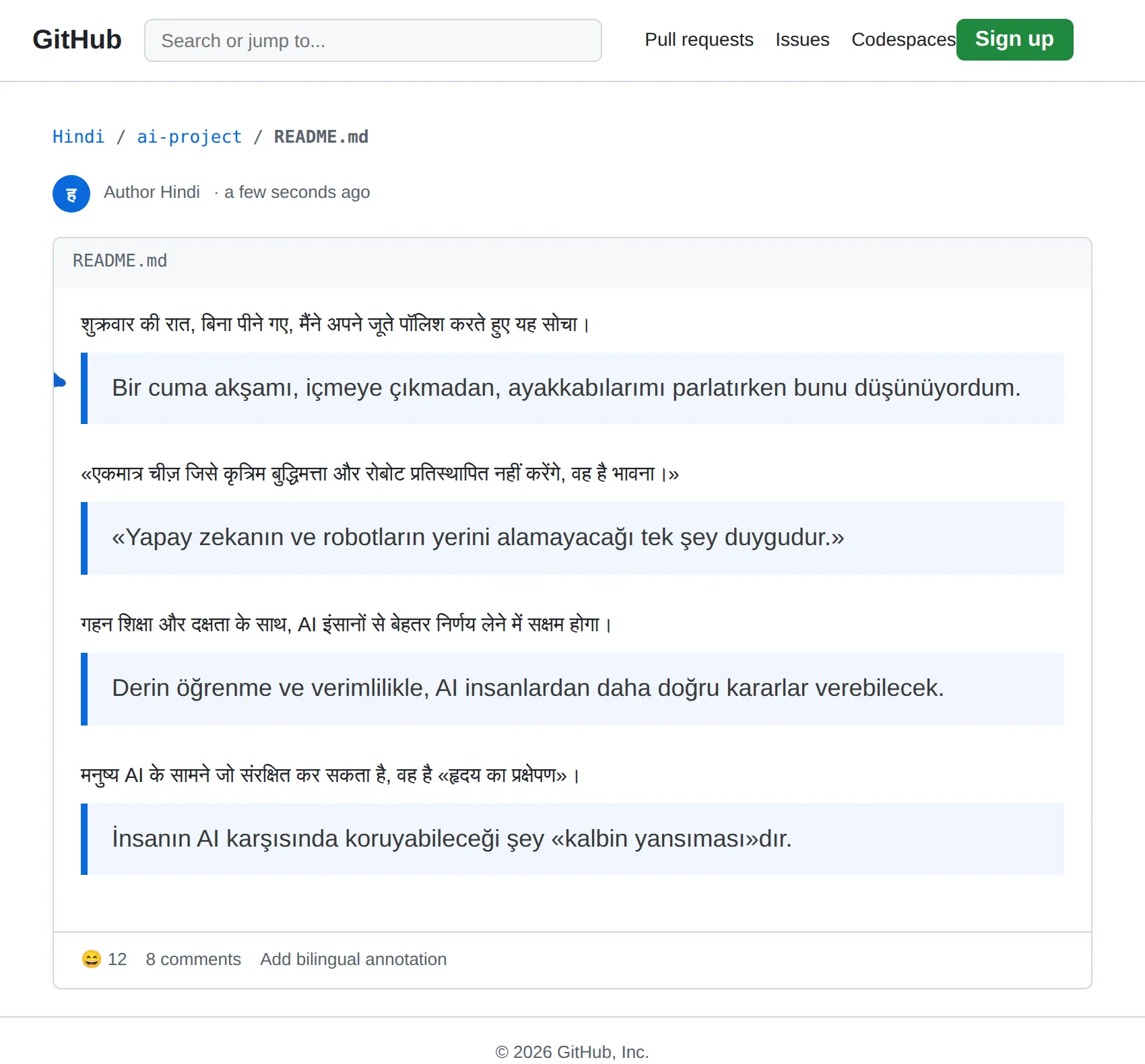 Hindi repository translated to Turkish with BothLang