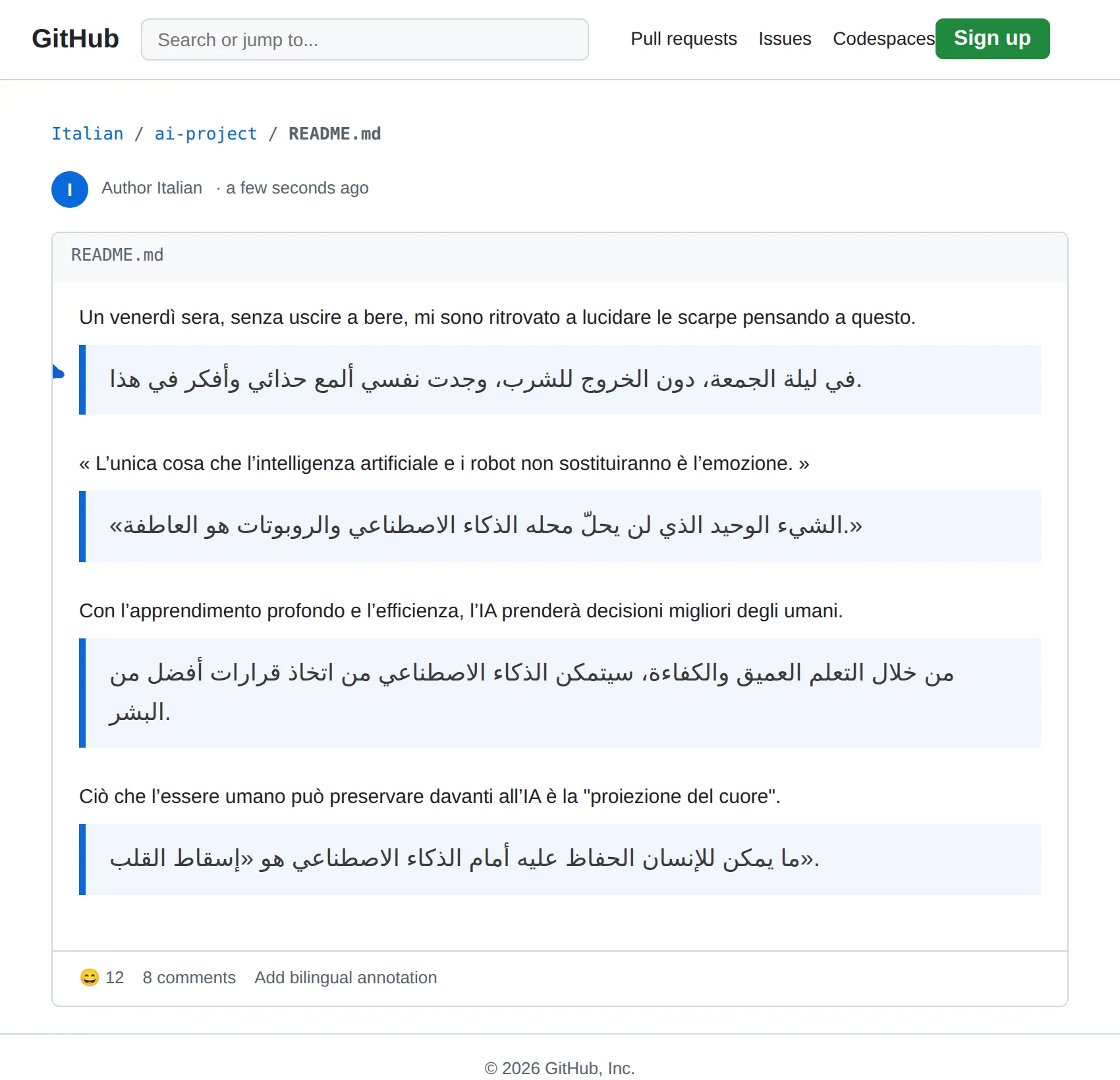 Italian repository translated to Arabic with BothLang