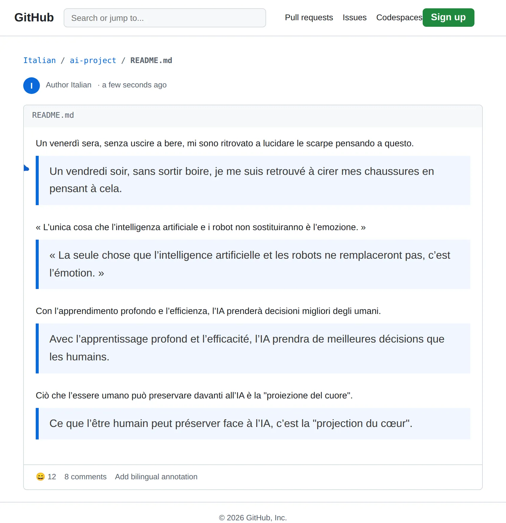 Italian repository translated to French with BothLang