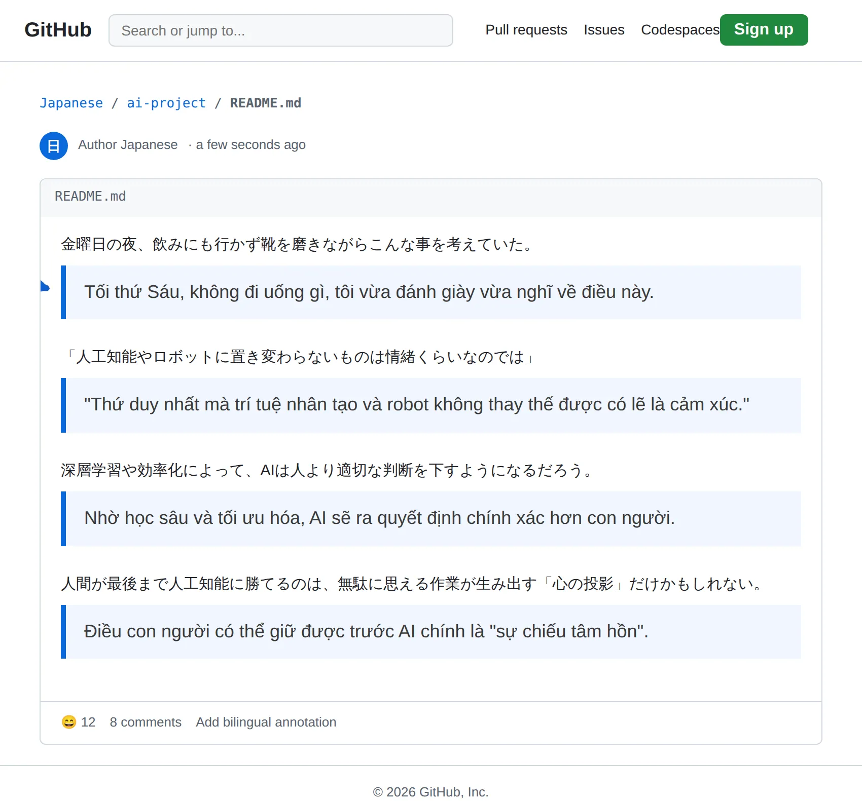 Japanese repository translated to Vietnamese with BothLang