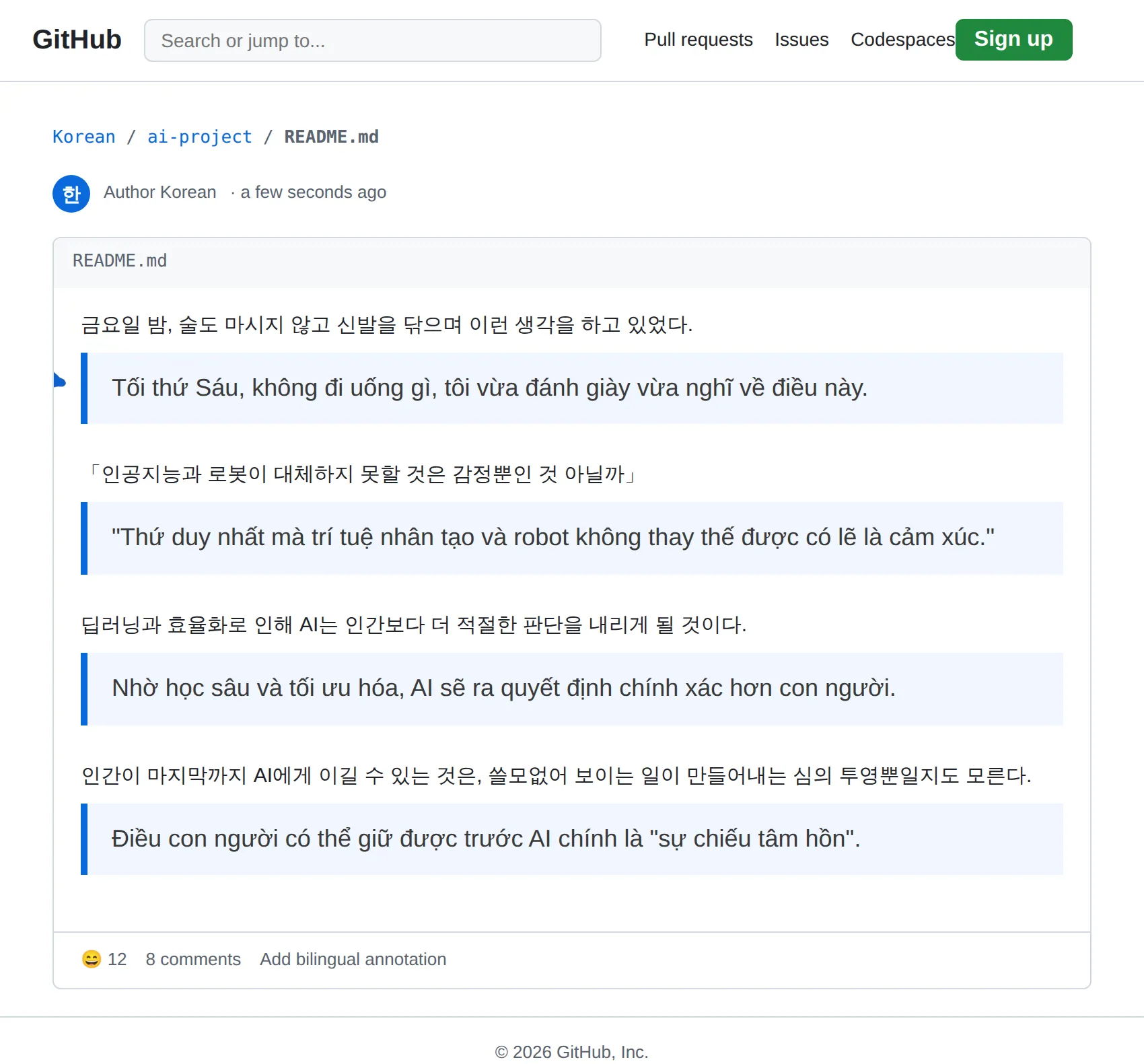 Korean repository translated to Vietnamese with BothLang