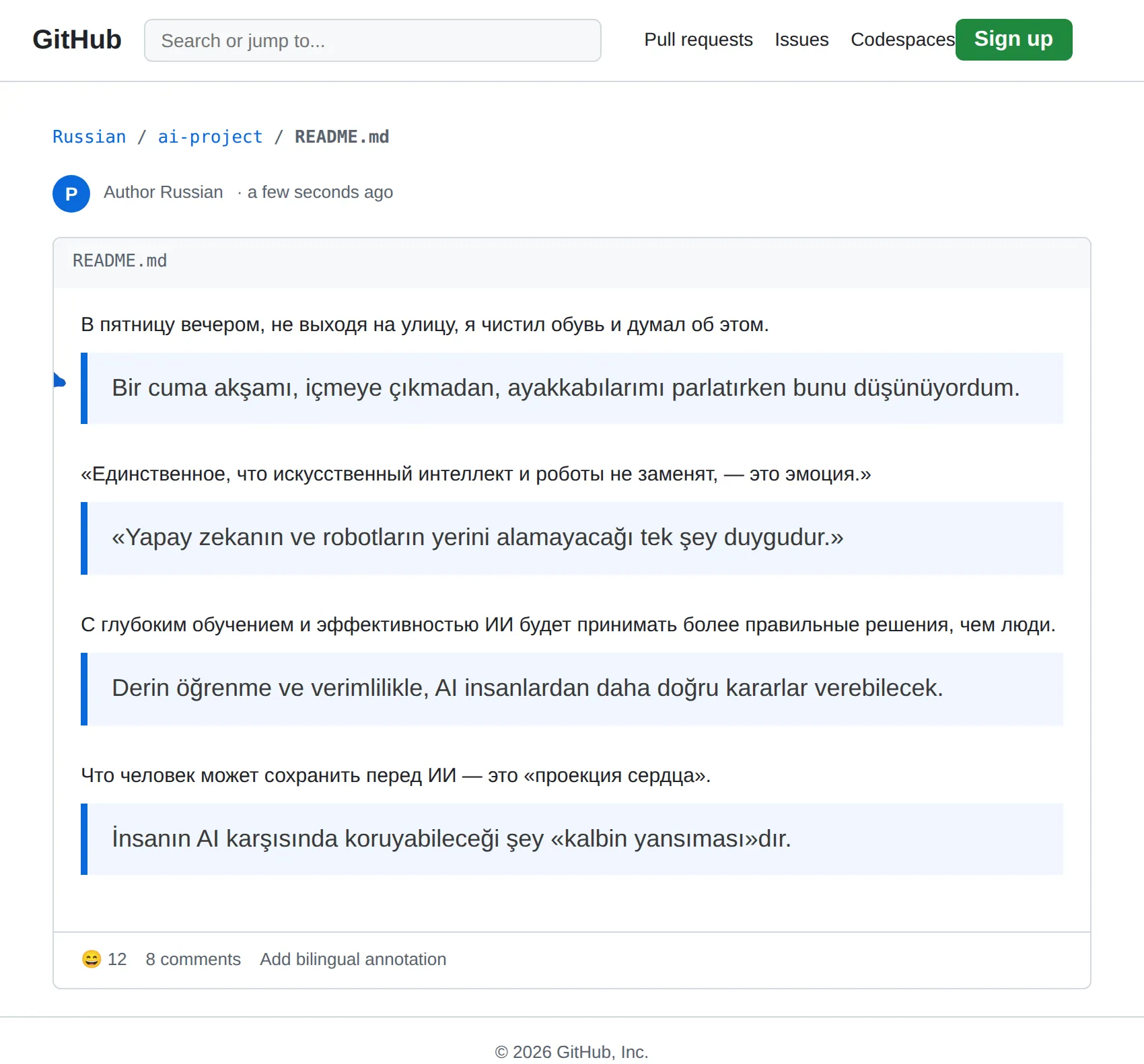 Russian repository translated to Turkish with BothLang