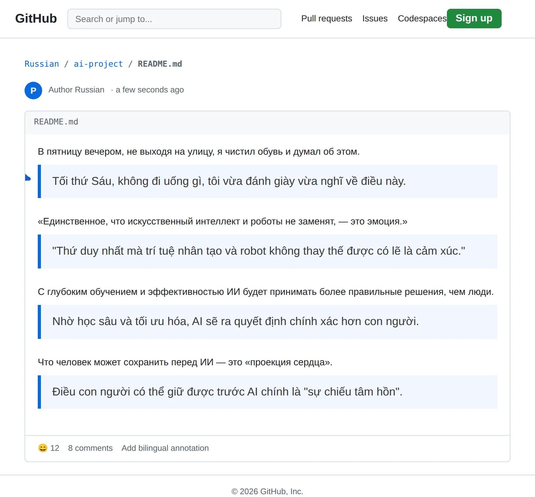 Russian repository translated to Vietnamese with BothLang