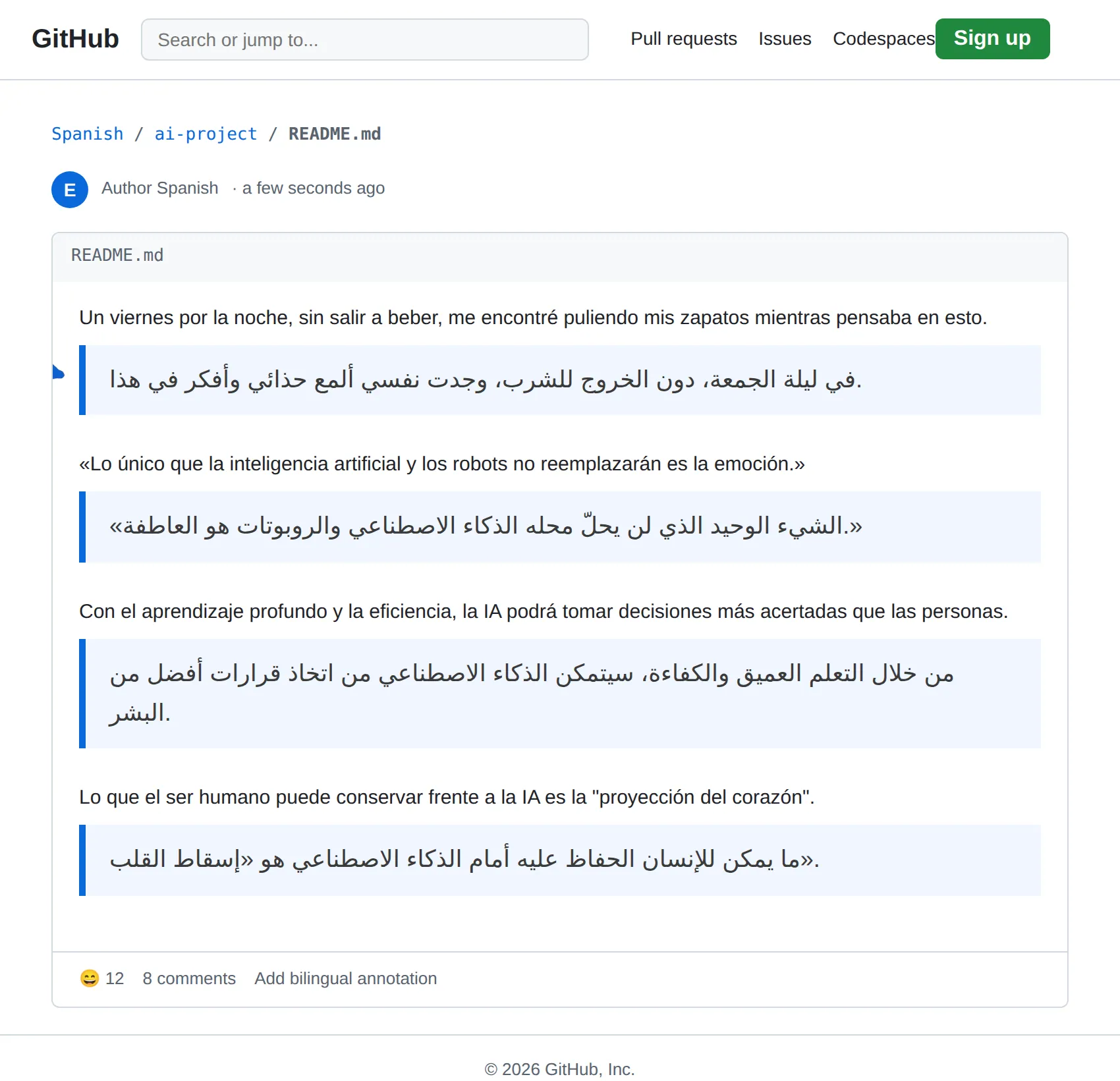 Spanish repository translated to Arabic with BothLang