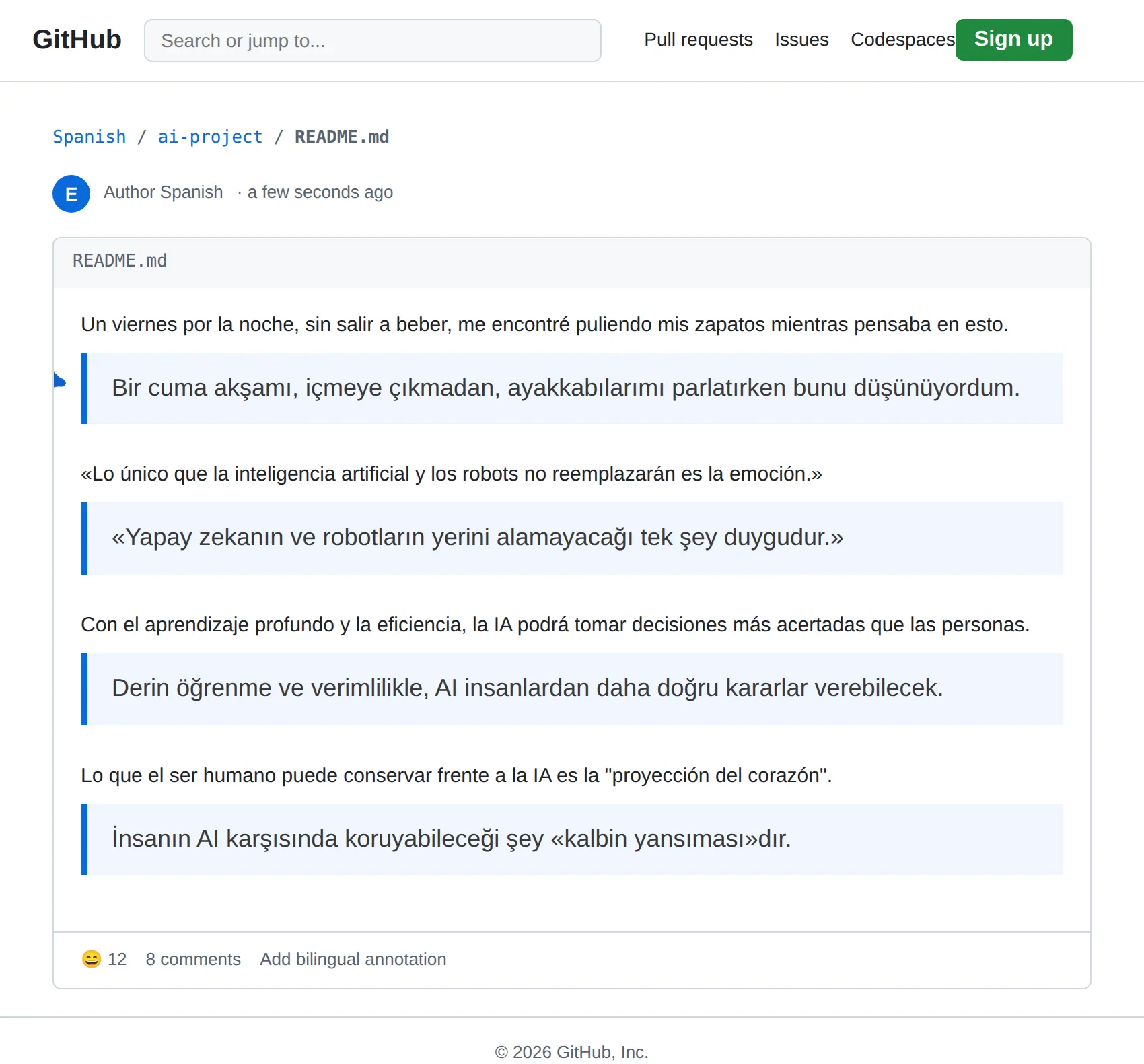 Spanish repository translated to Turkish with BothLang