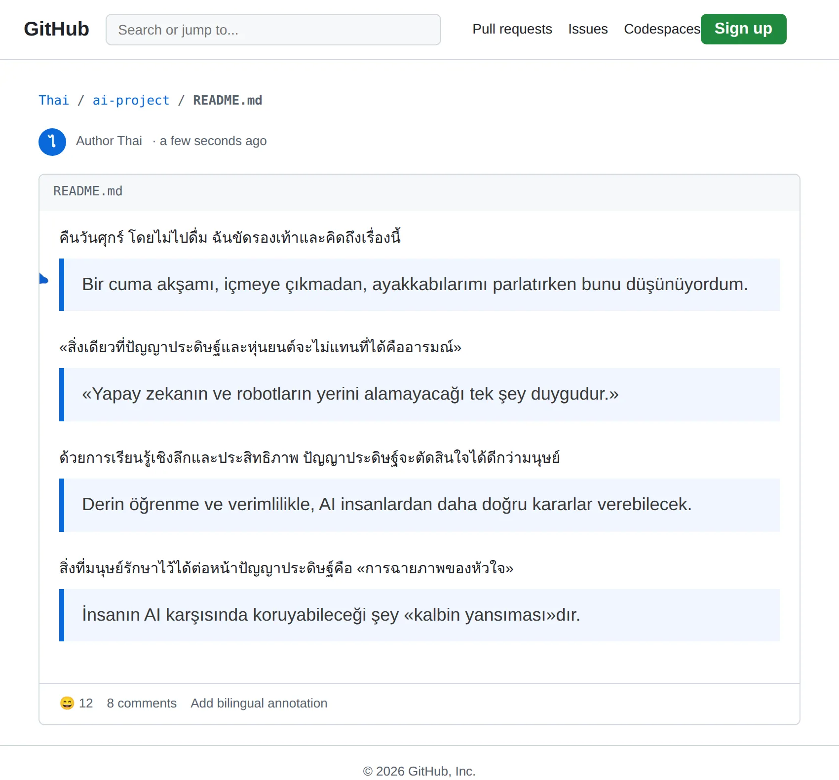 Thai repository translated to Turkish with BothLang