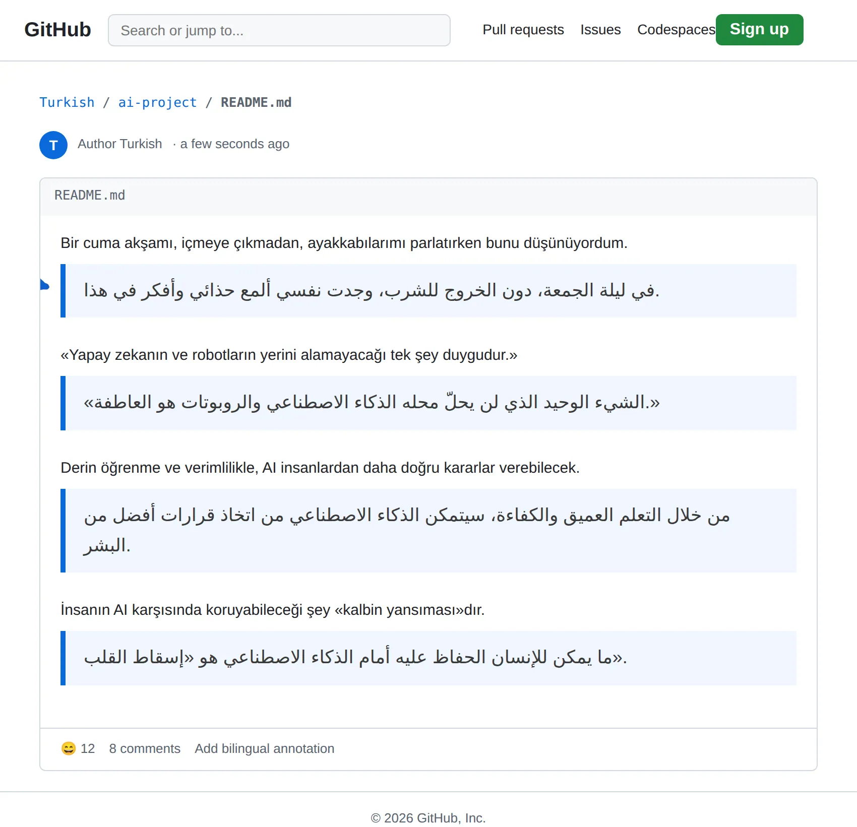 Turkish repository translated to Arabic with BothLang