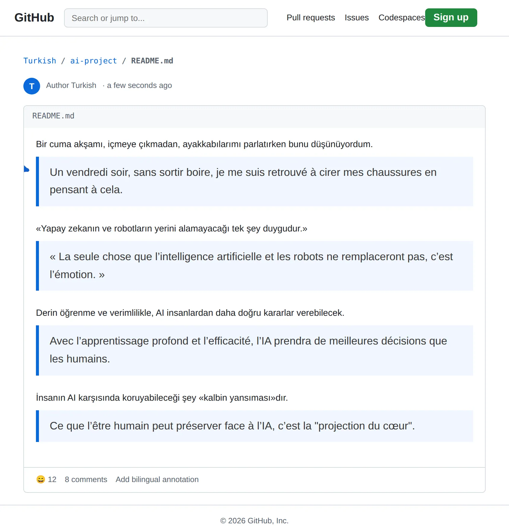 Turkish repository translated to French with BothLang