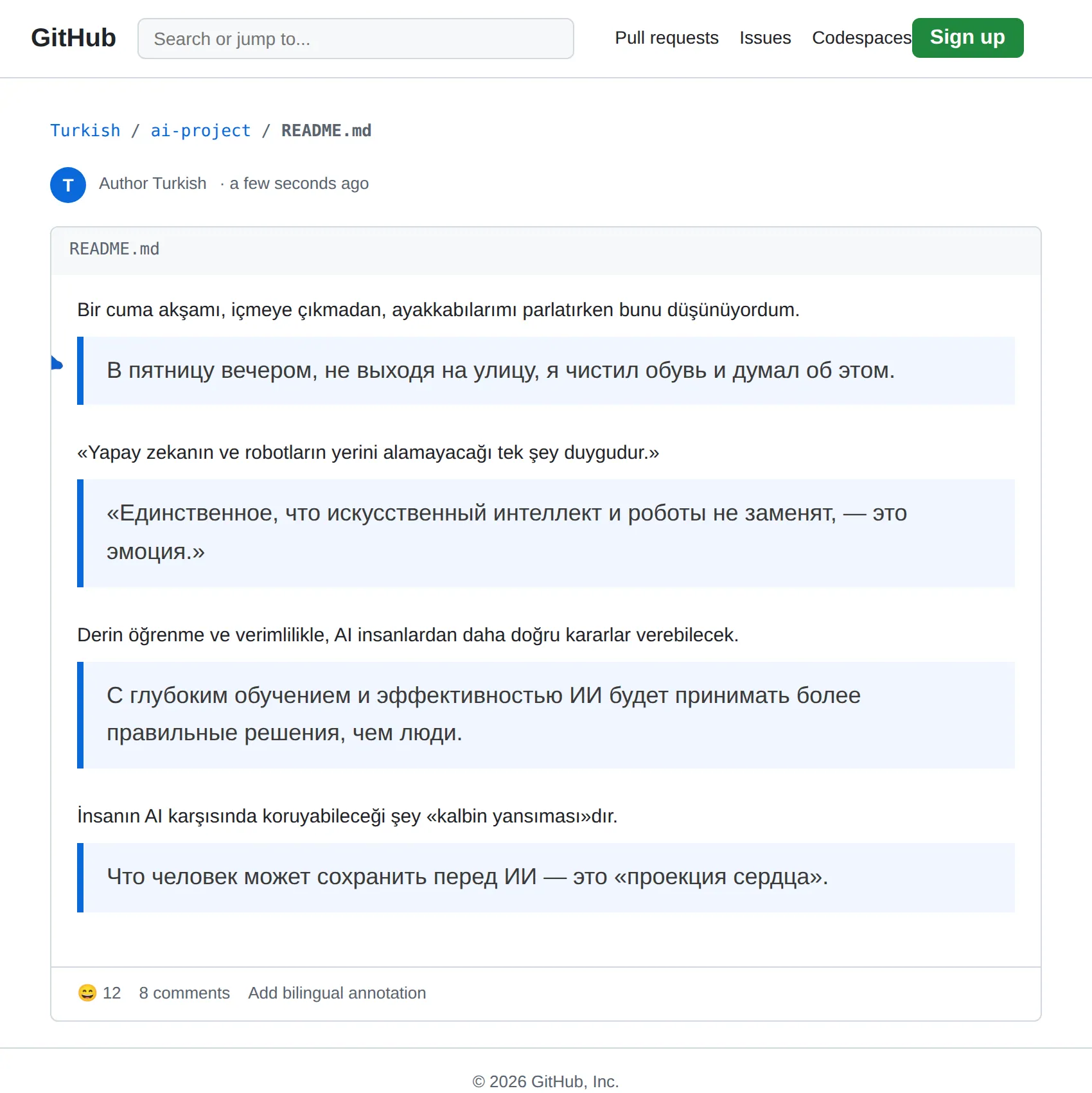 Turkish repository translated to Russian with BothLang