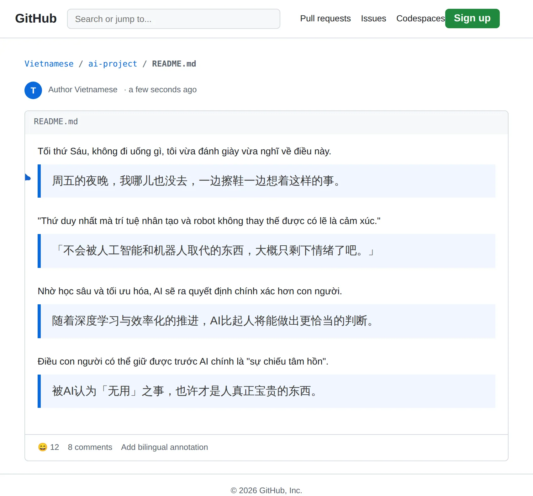 Vietnamese repository translated to Chinese with BothLang
