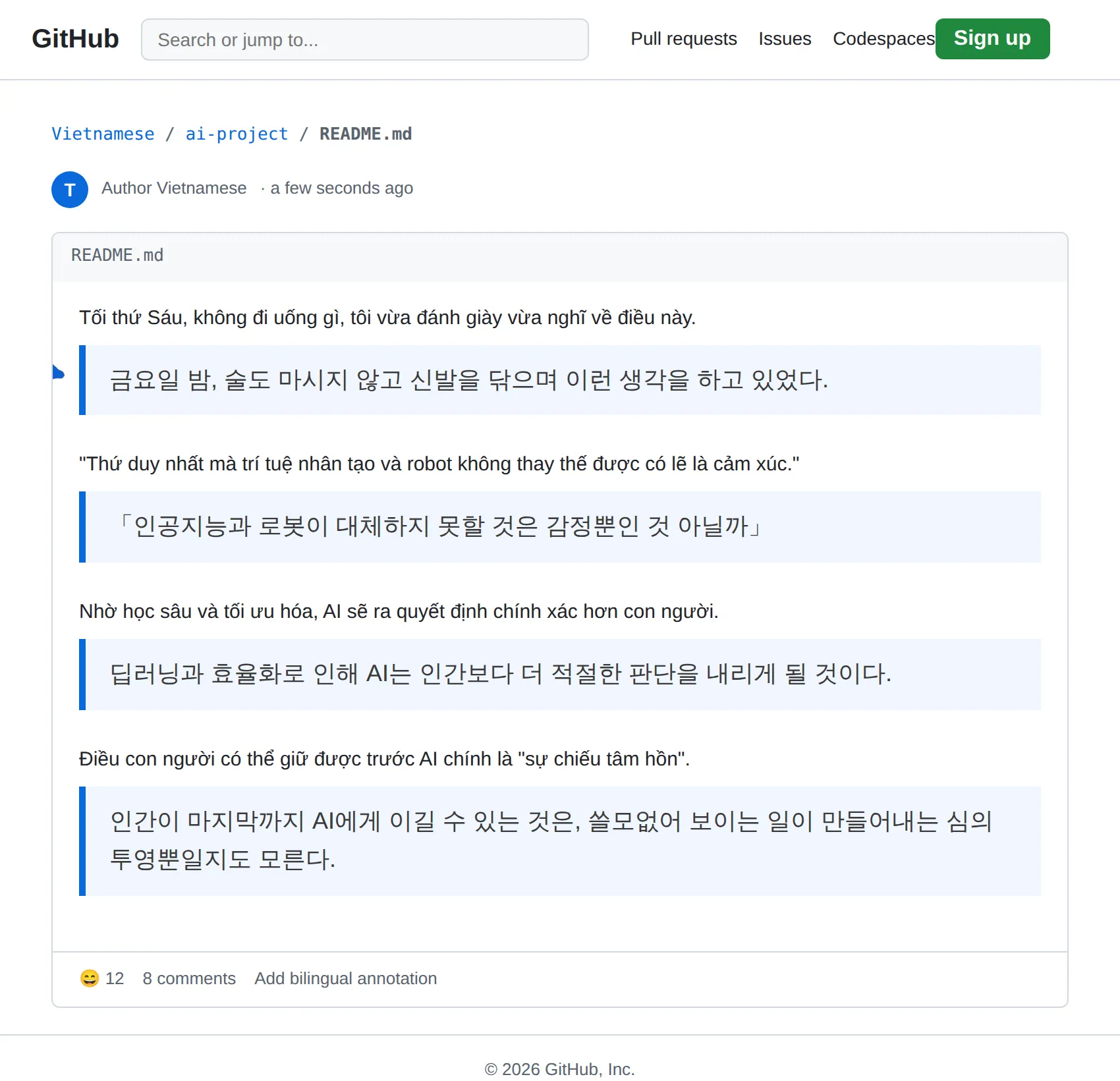 Vietnamese repository translated to Korean with BothLang