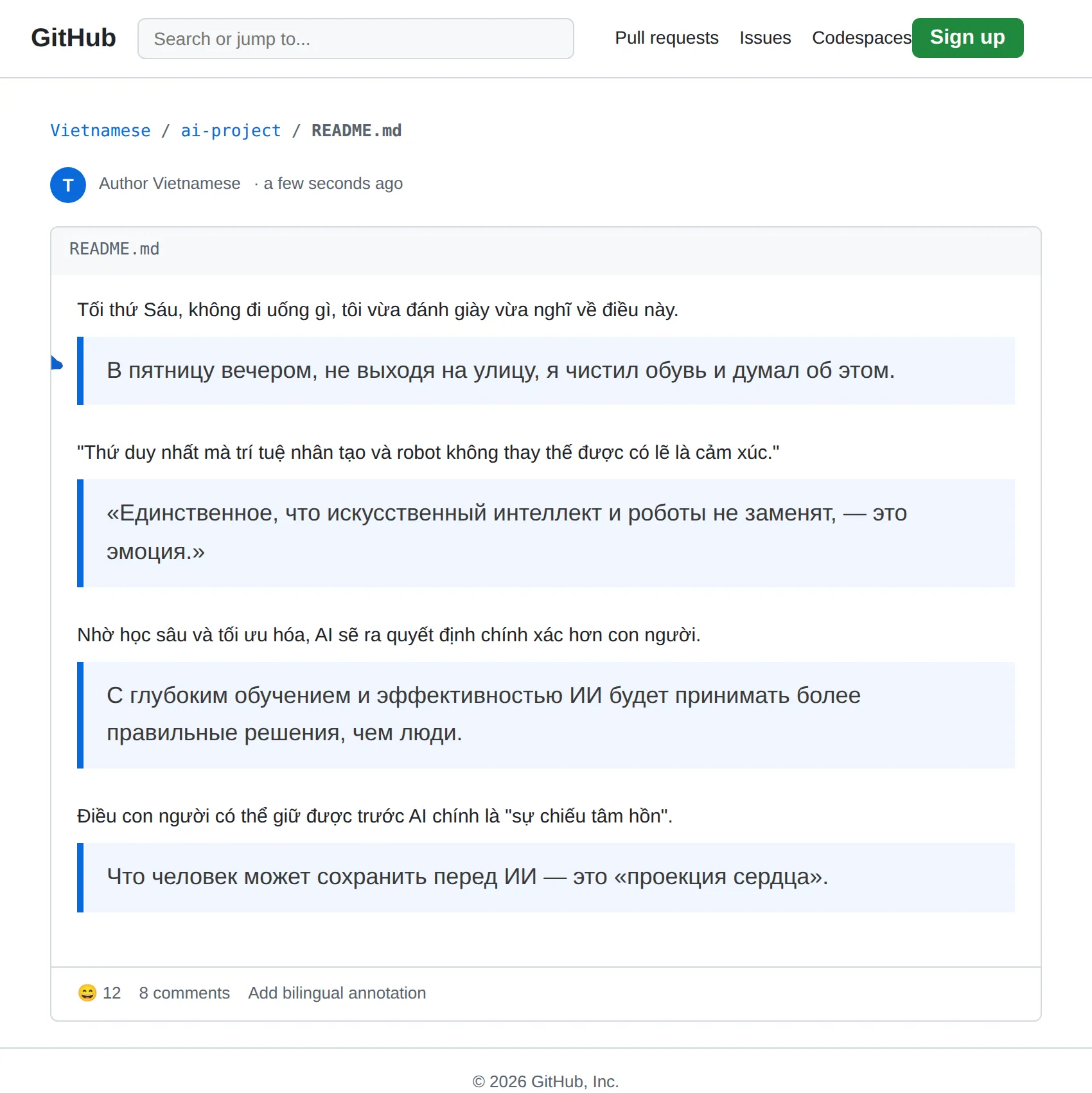 Vietnamese repository translated to Russian with BothLang