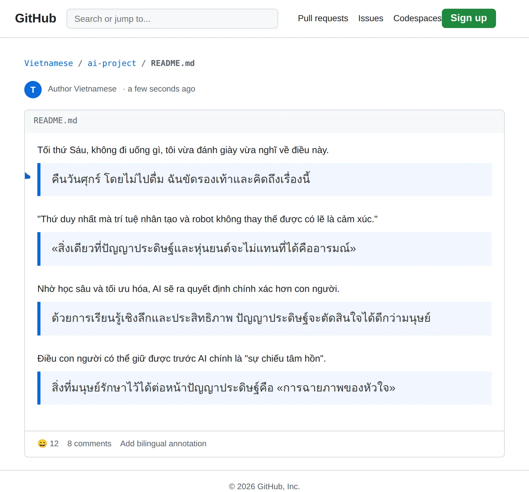 Vietnamese repository translated to Thai with BothLang