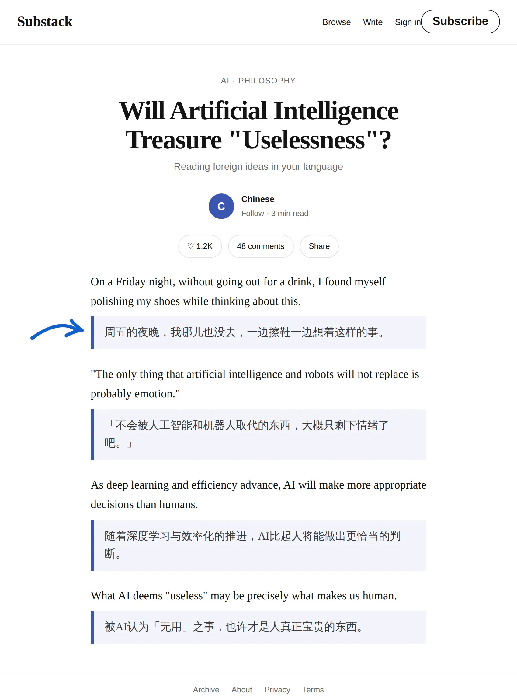 English Newsletter translated to Chinese with BothLang
