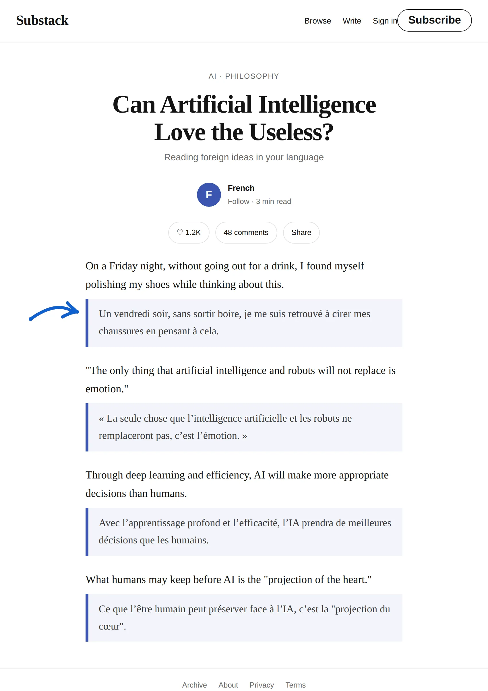 English Newsletter translated to French with BothLang