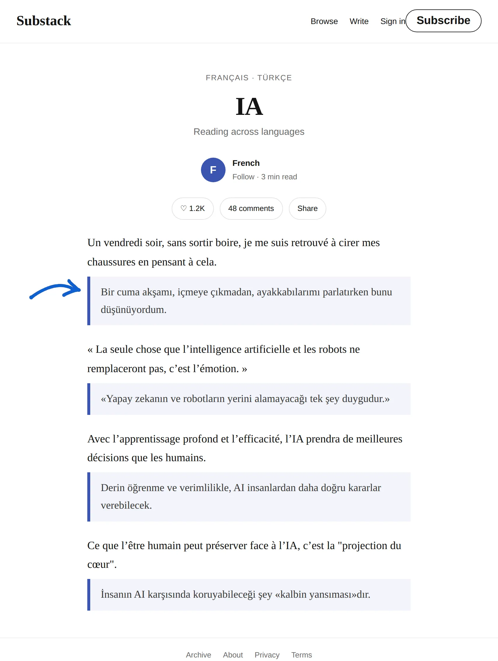 French newsletter translated to Turkish with BothLang