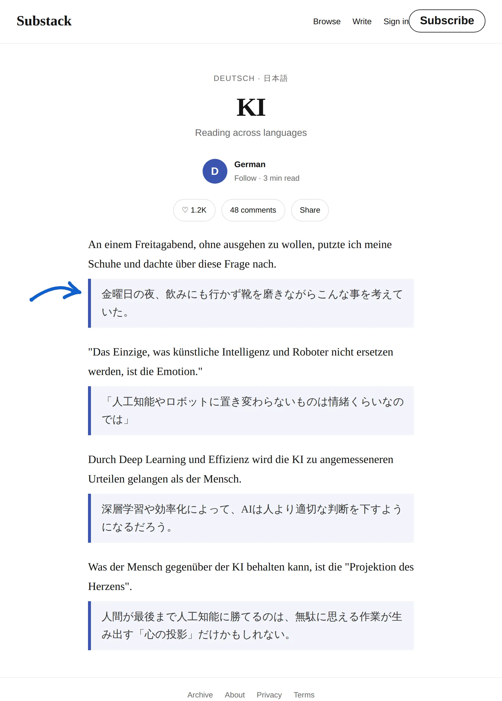 German newsletter translated to Japanese with BothLang