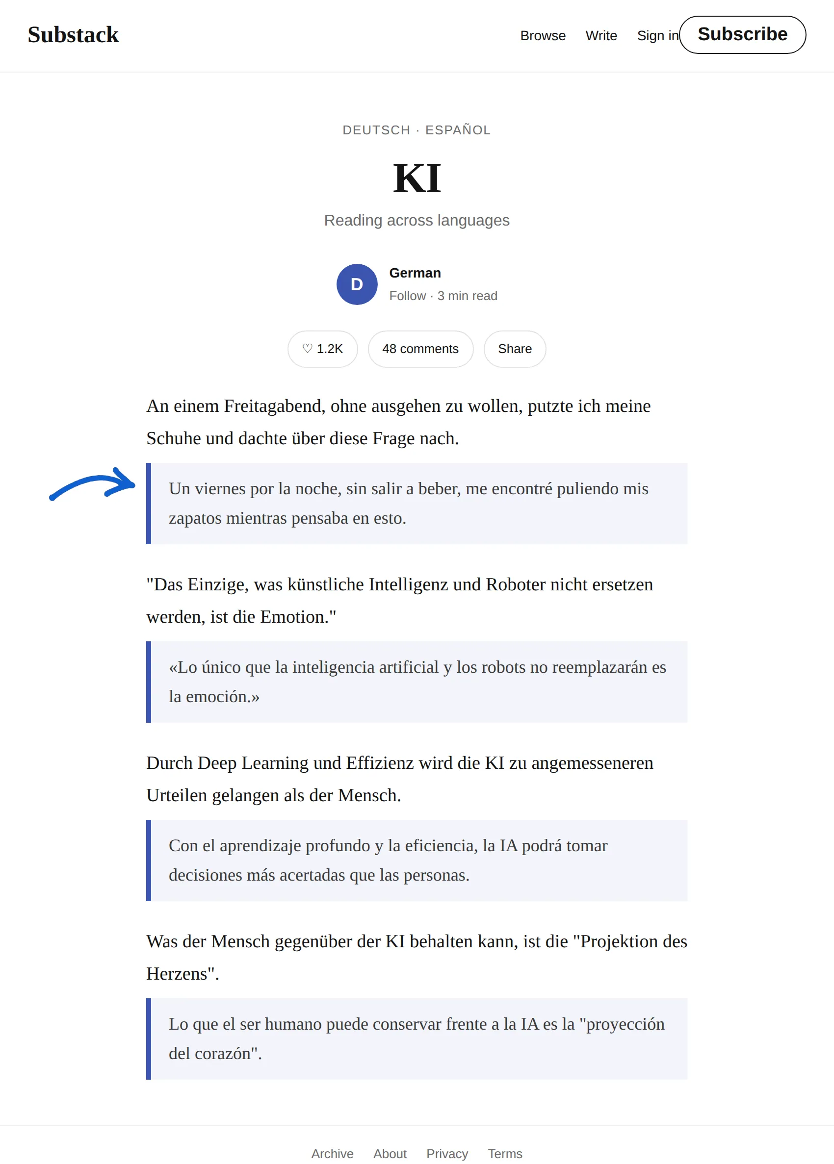 German newsletter translated to Spanish with BothLang