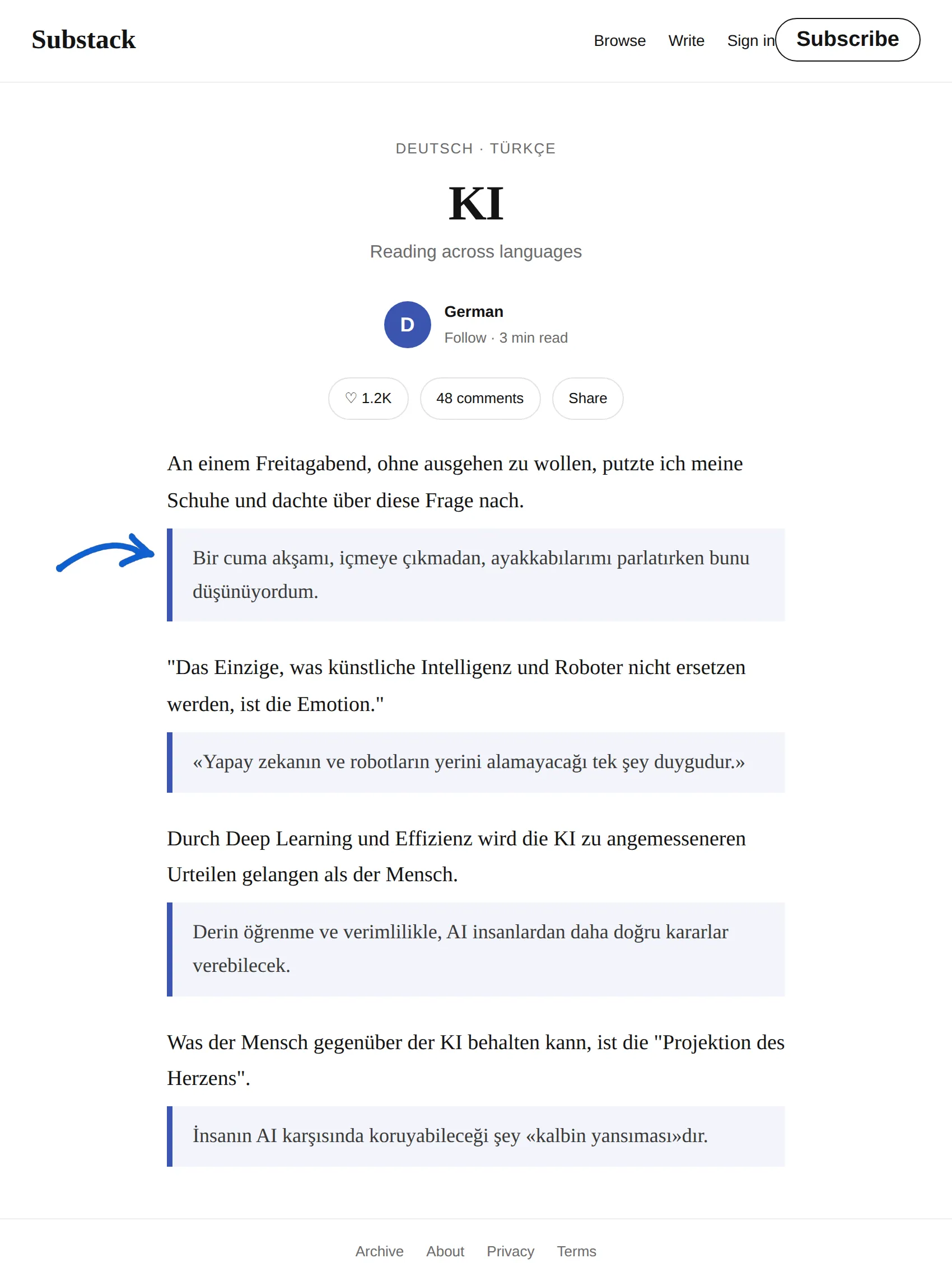 German newsletter translated to Turkish with BothLang