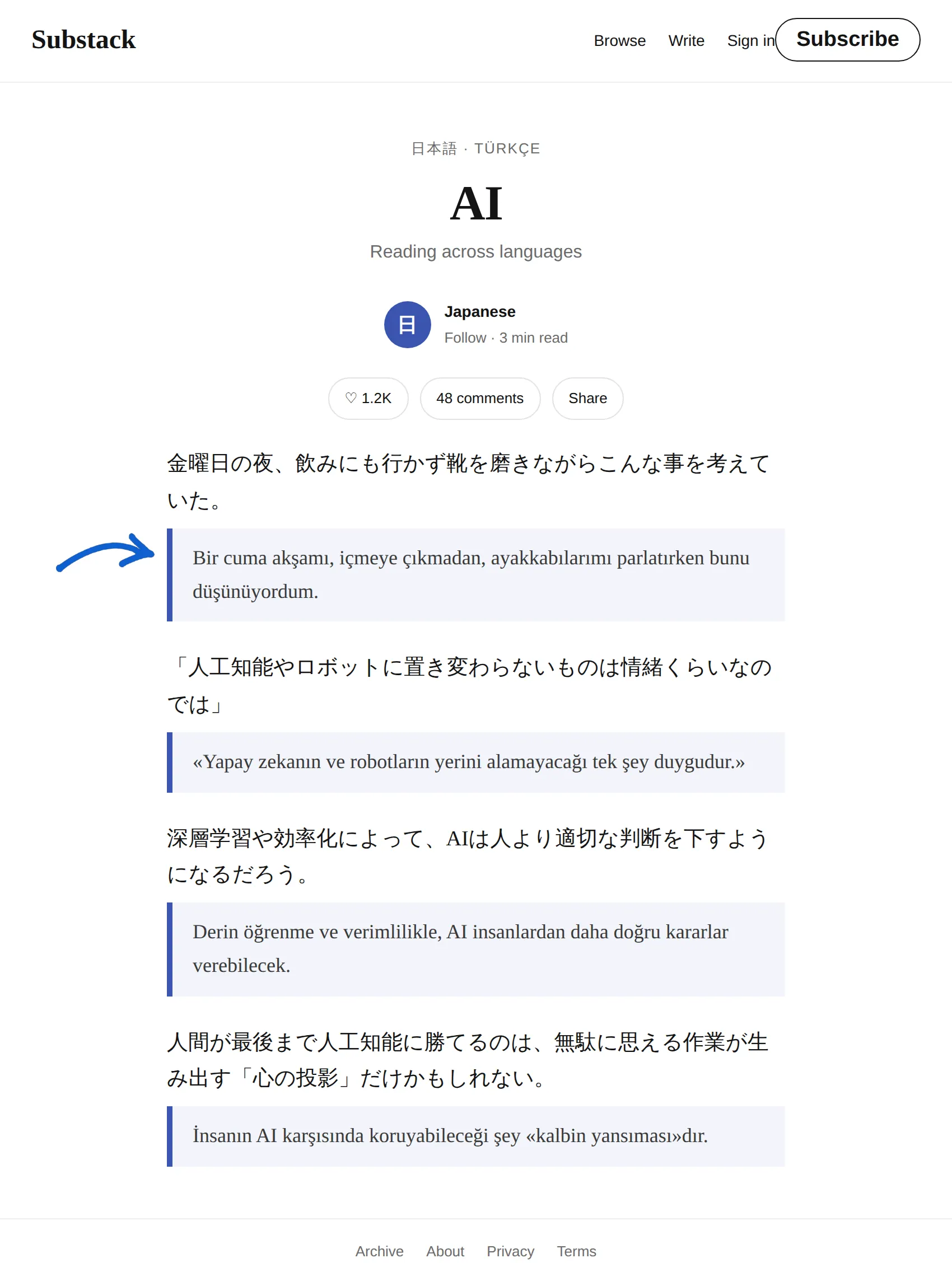 Japanese newsletter translated to Turkish with BothLang