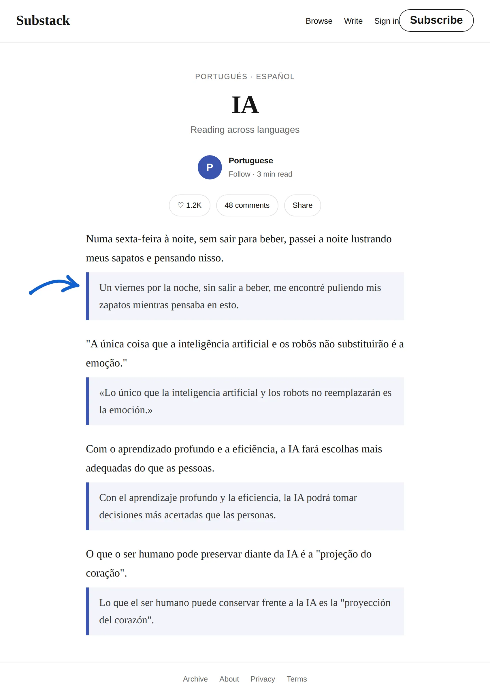 Portuguese newsletter translated to Spanish with BothLang