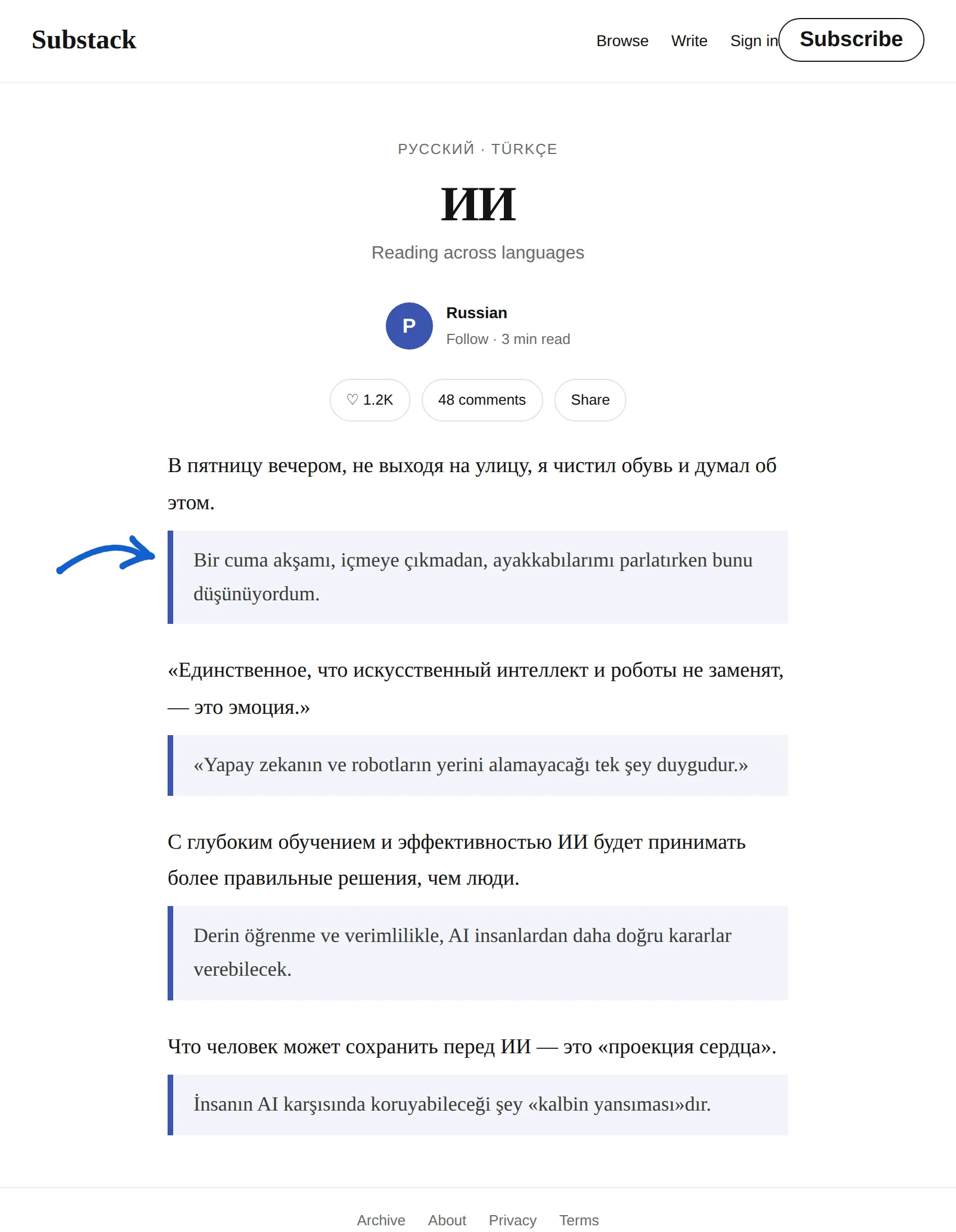 Russian newsletter translated to Turkish with BothLang