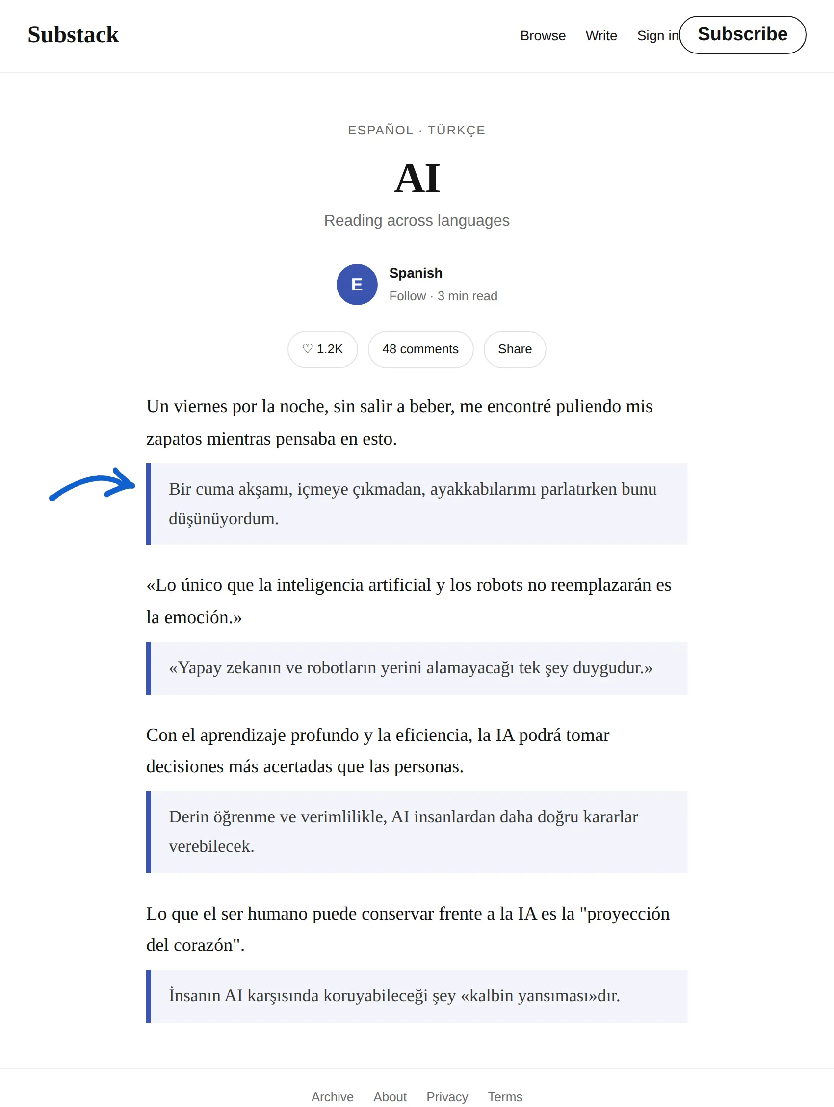 Spanish newsletter translated to Turkish with BothLang