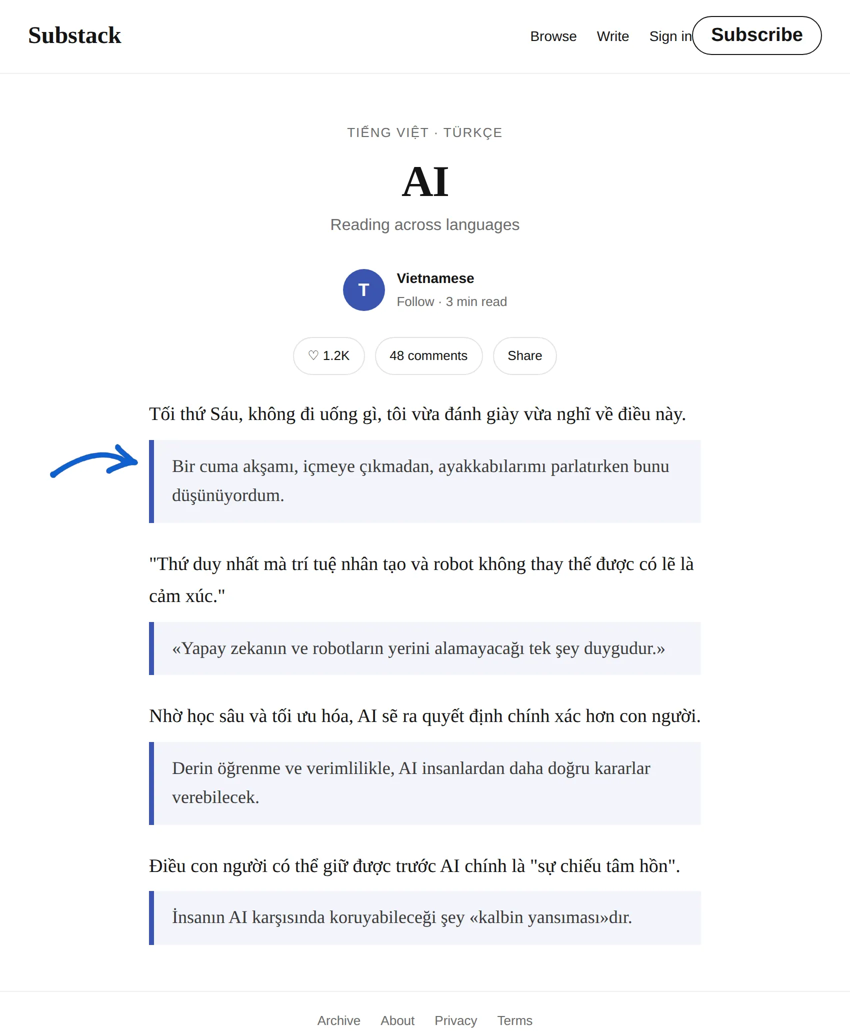 Vietnamese newsletter translated to Turkish with BothLang