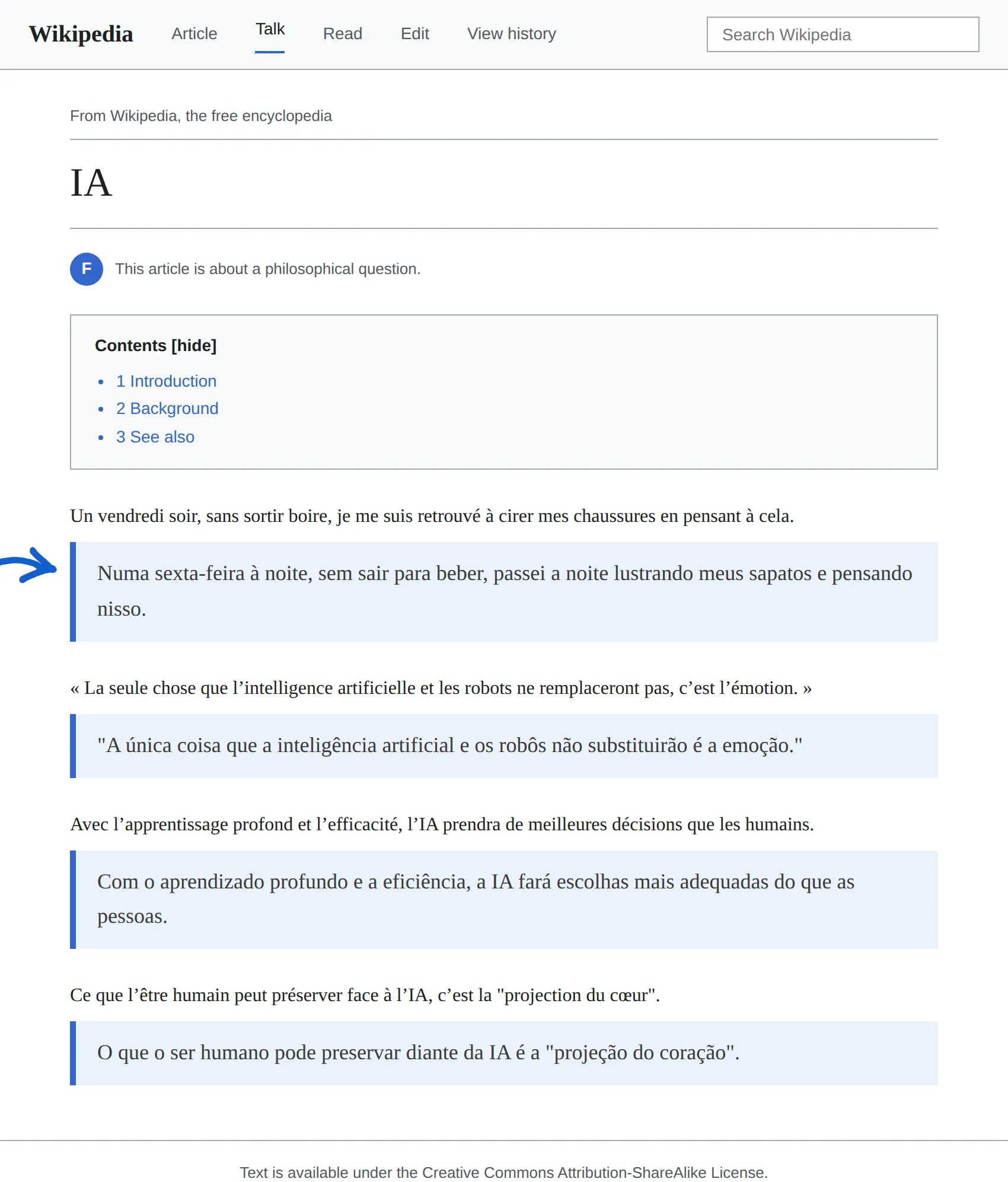 French article translated to Portuguese with BothLang