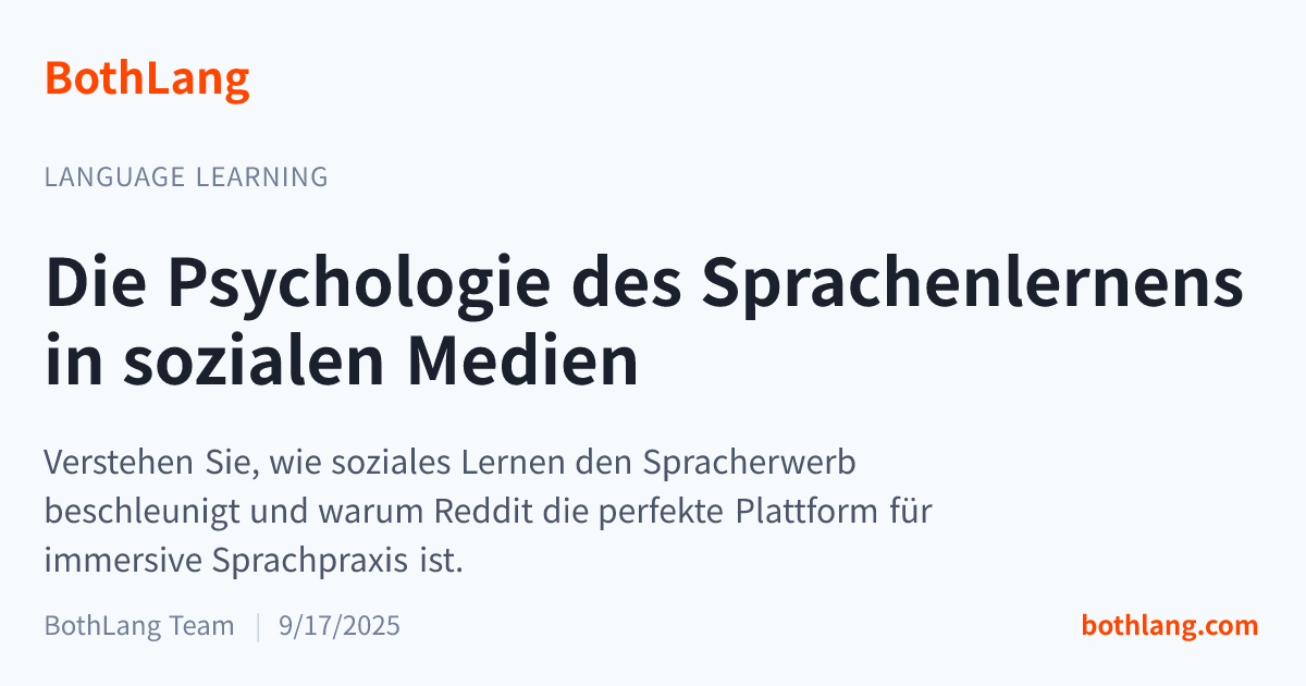 Die Psychologie des Sprachenlernens in sozialen Medien