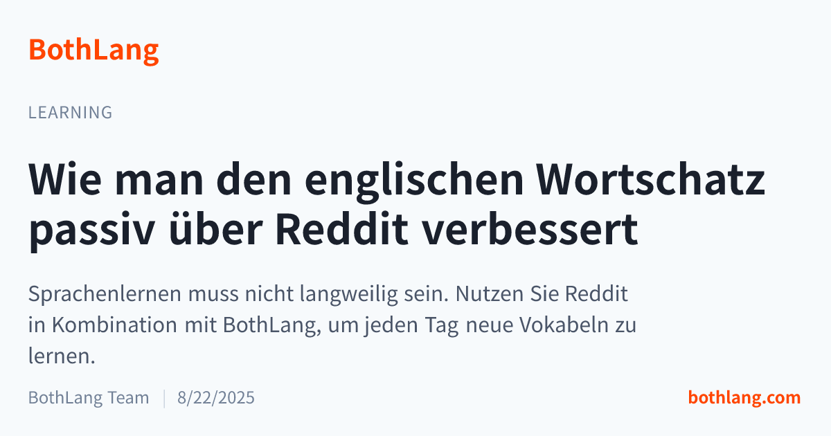 Wie man den englischen Wortschatz passiv über Reddit verbessert