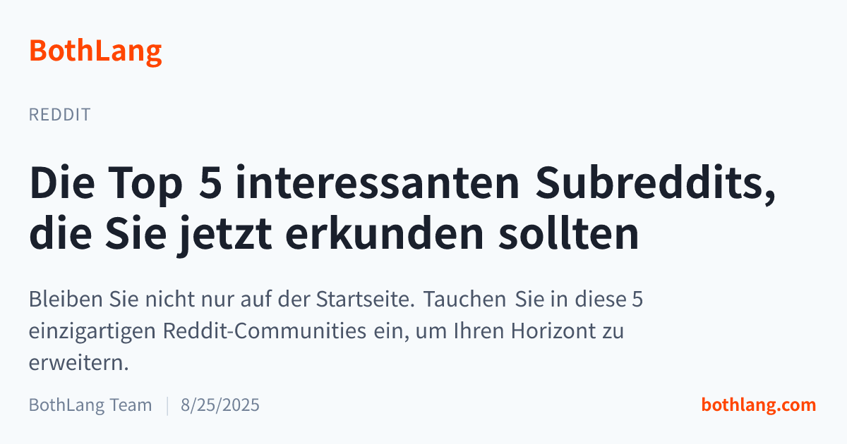 Die Top 5 interessanten Subreddits, die Sie jetzt erkunden sollten