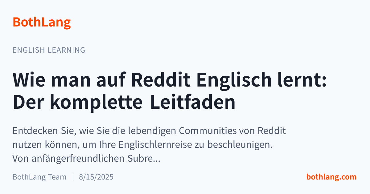 Wie man auf Reddit Englisch lernt: Der komplette Leitfaden