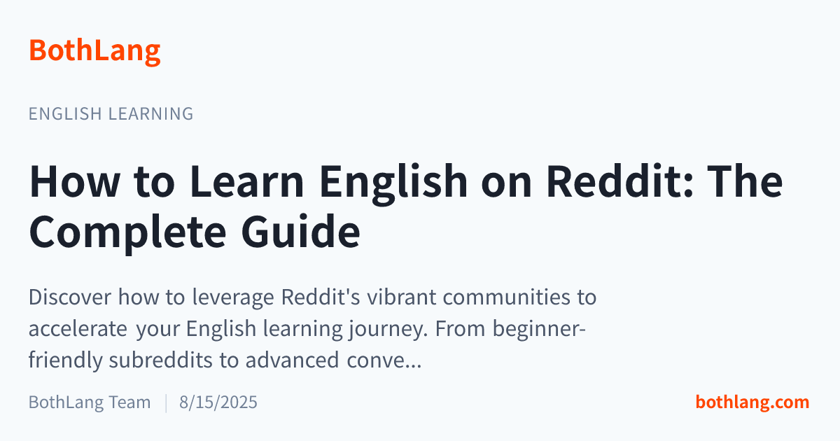 How to Learn English on Reddit: The Complete Guide